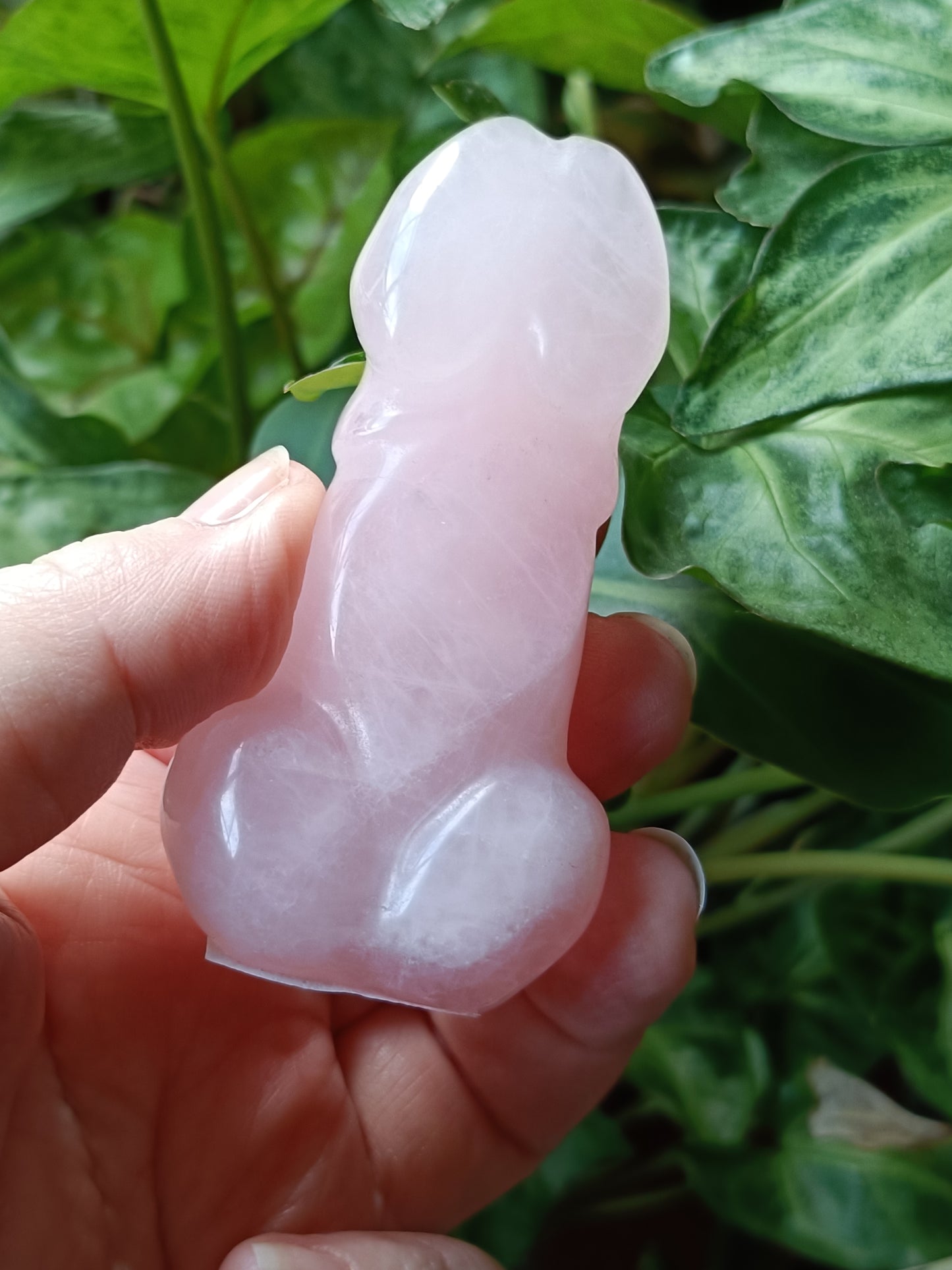 Rose Quartz Secret Rabbit Carving