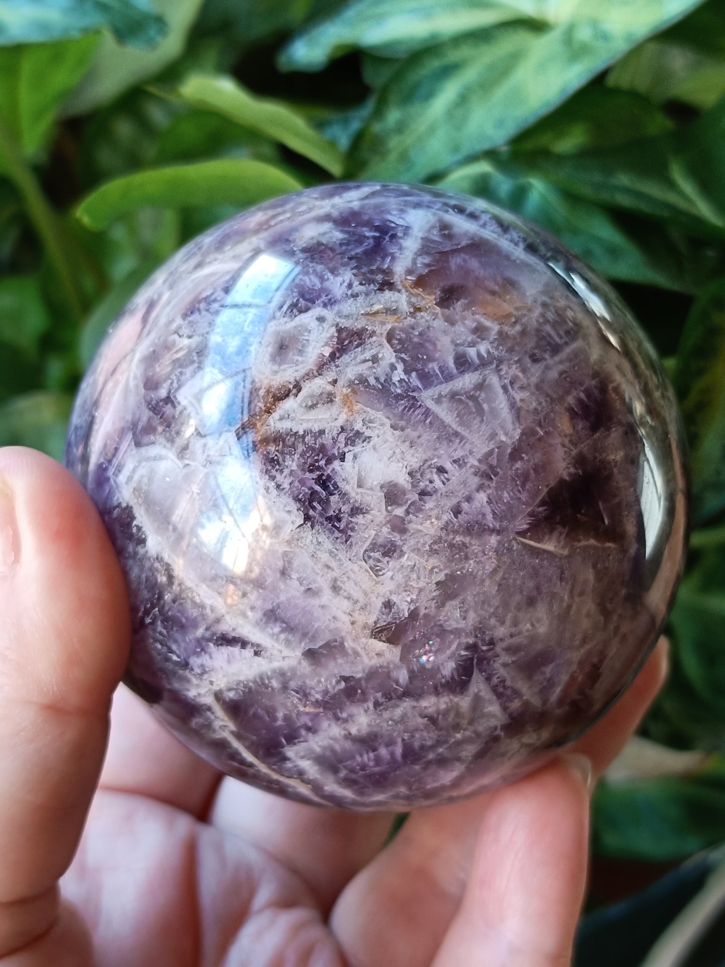 Chevron Amethyst Sphere - 666g
