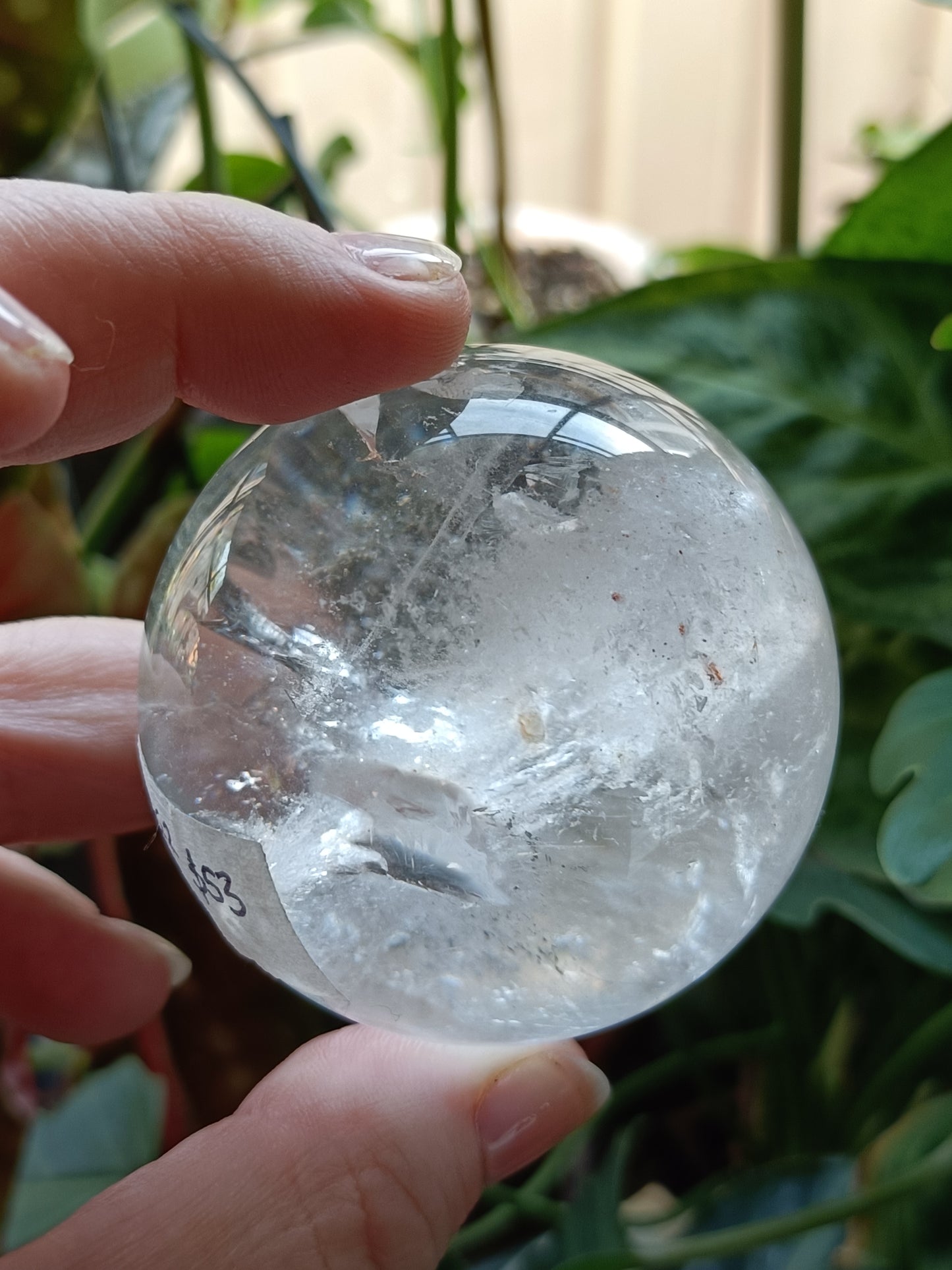 Clear Quartz Sphere with Rainbows 237grams - High Quality