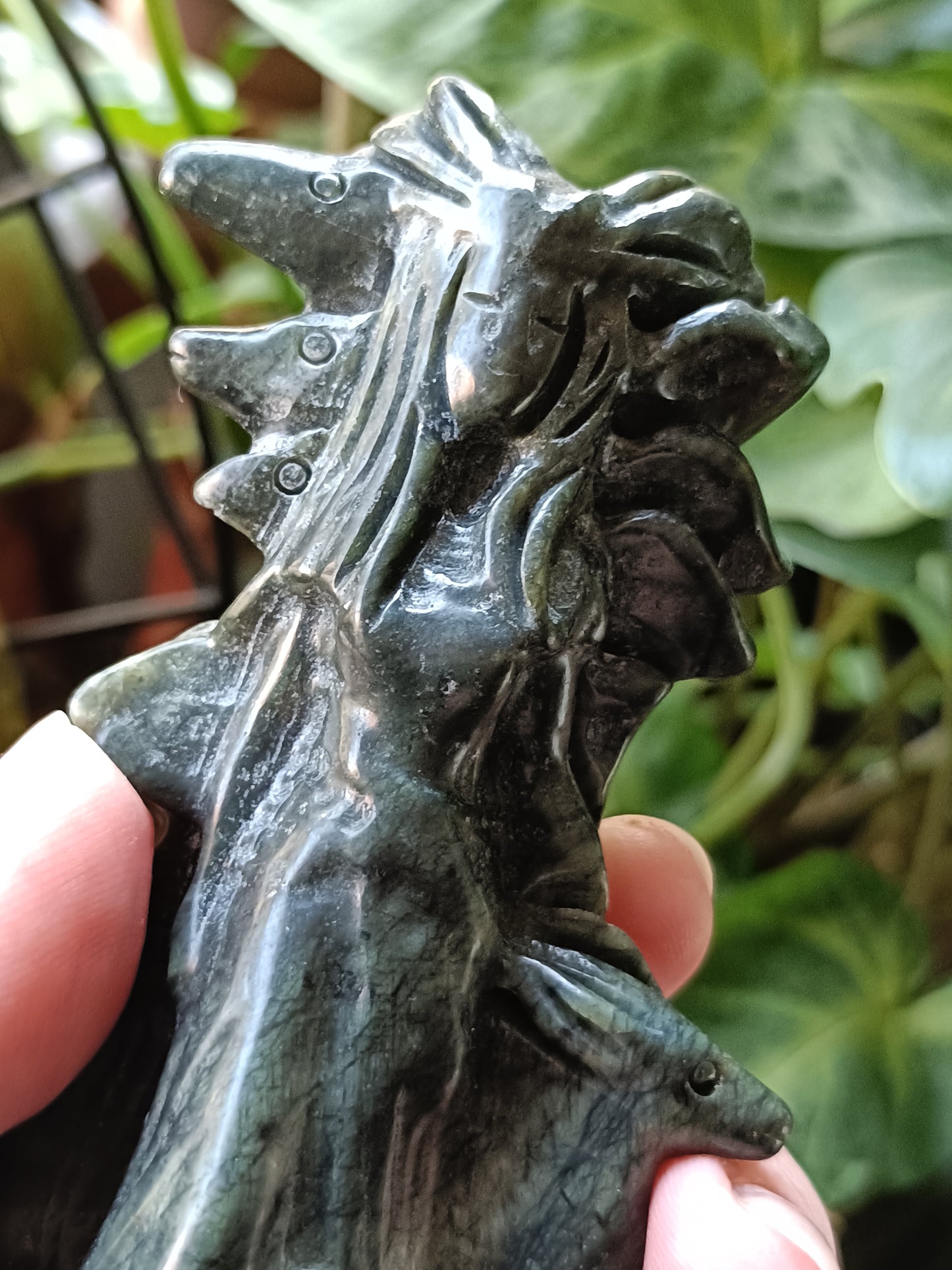 Green Jasper Hecate/Diana Forest Goddess Carving - 180g
