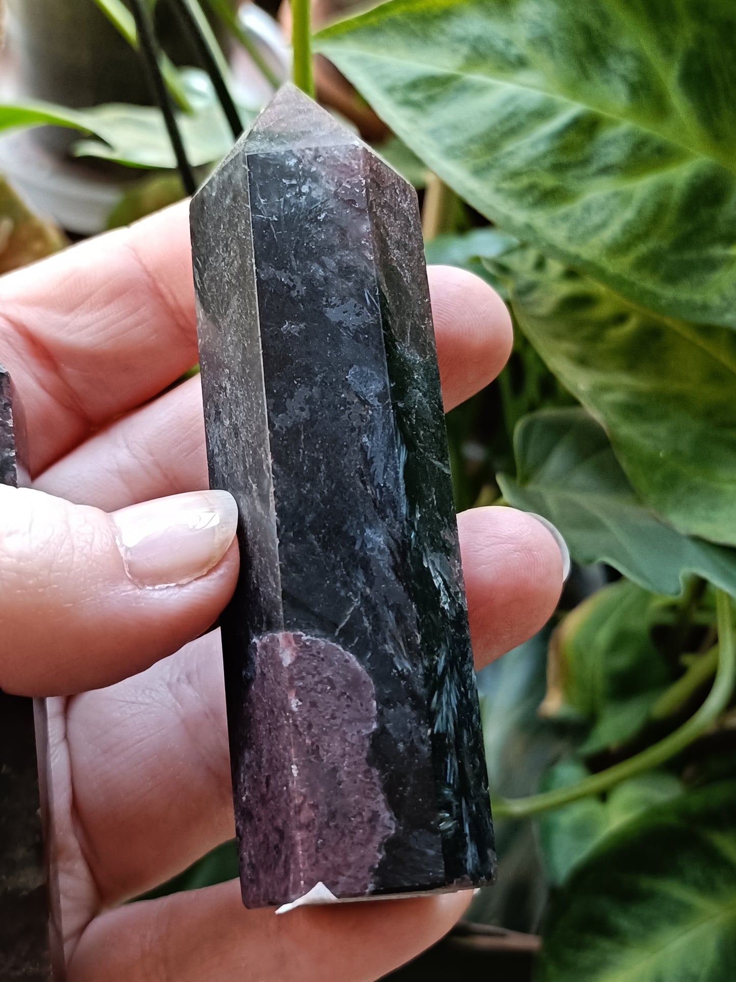 Garnet and Arfvedsonite Small Tower - 115-125g