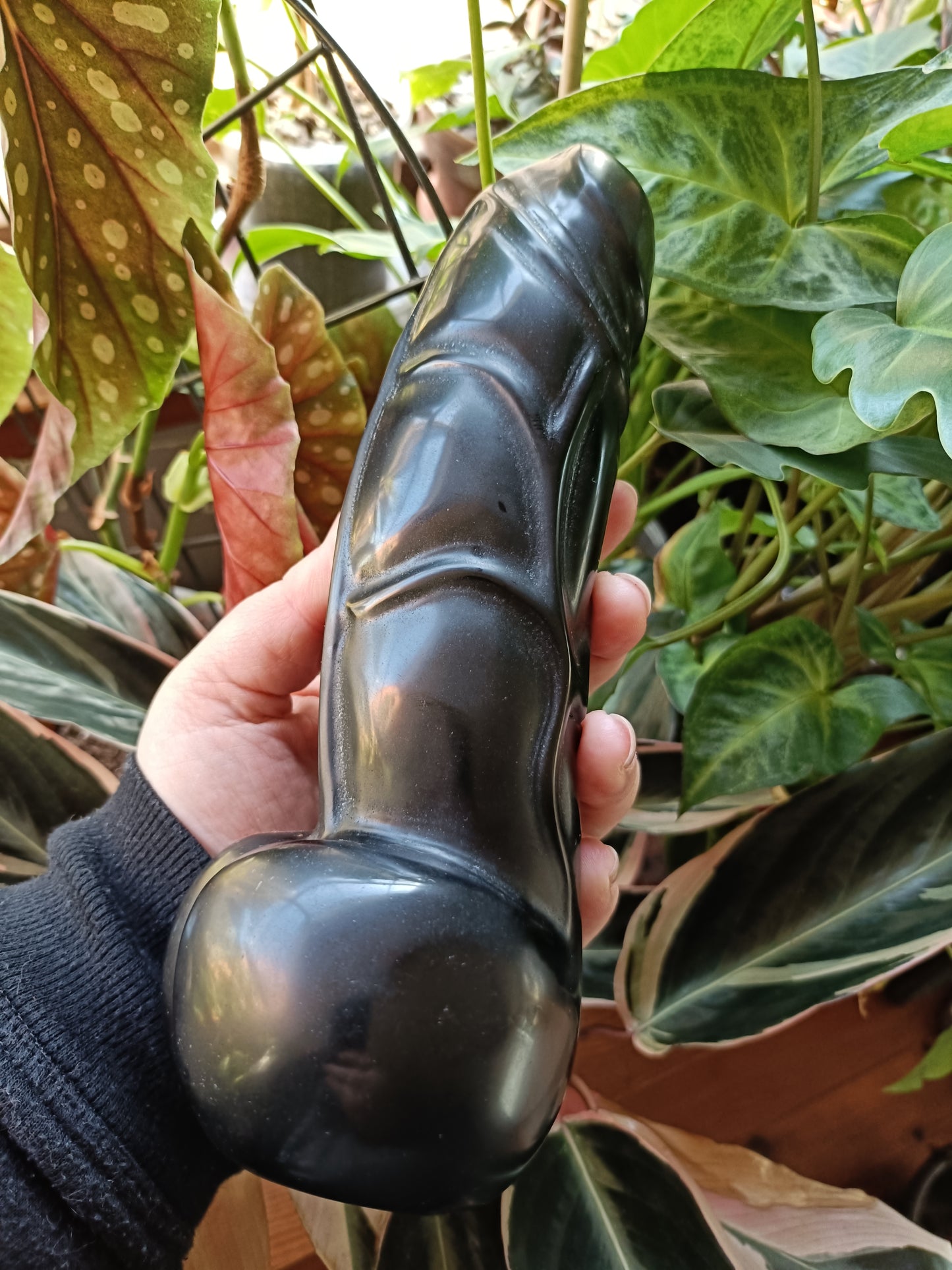 Black Obsidian Ding Ding Carving - 1220g