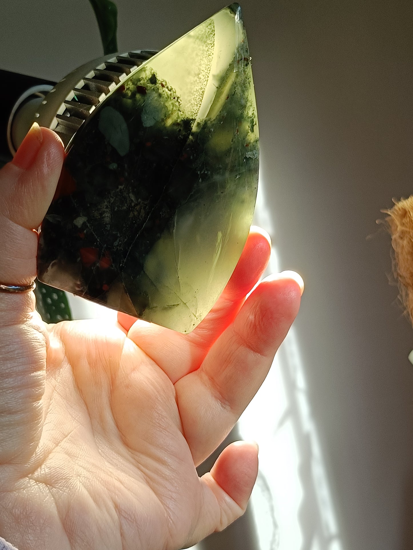 African Bloodstone Teardrop Carving - 185g