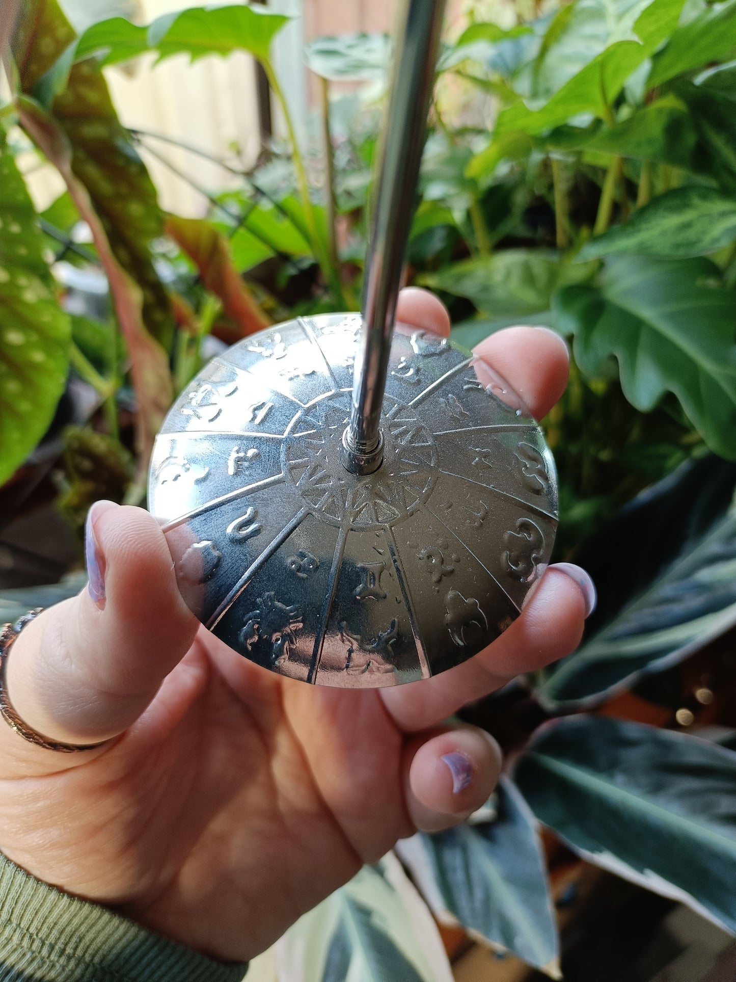 Silver Tone Slab Holder - Astrological Design