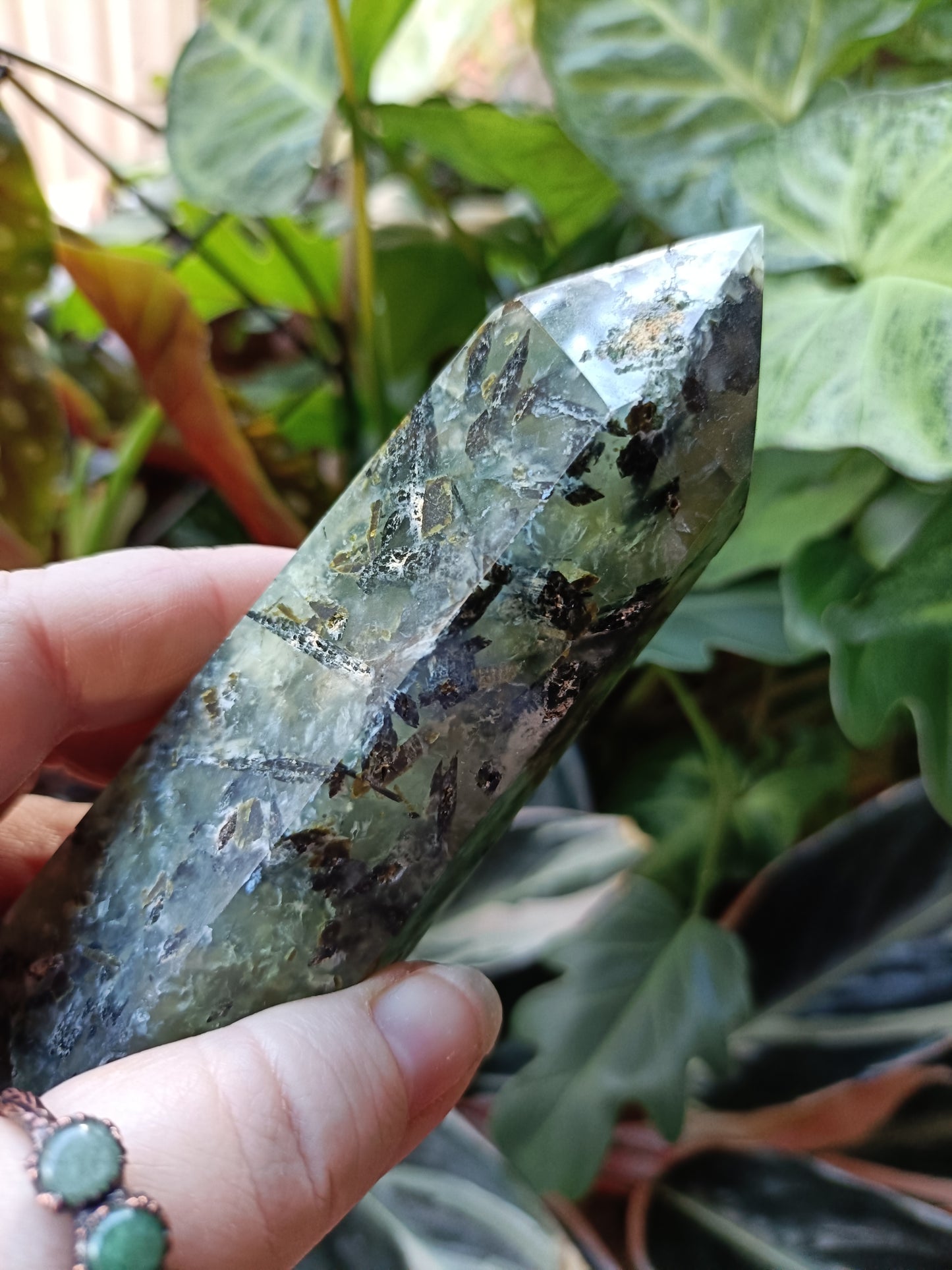 Prehnite and Epidote Tower - 384g