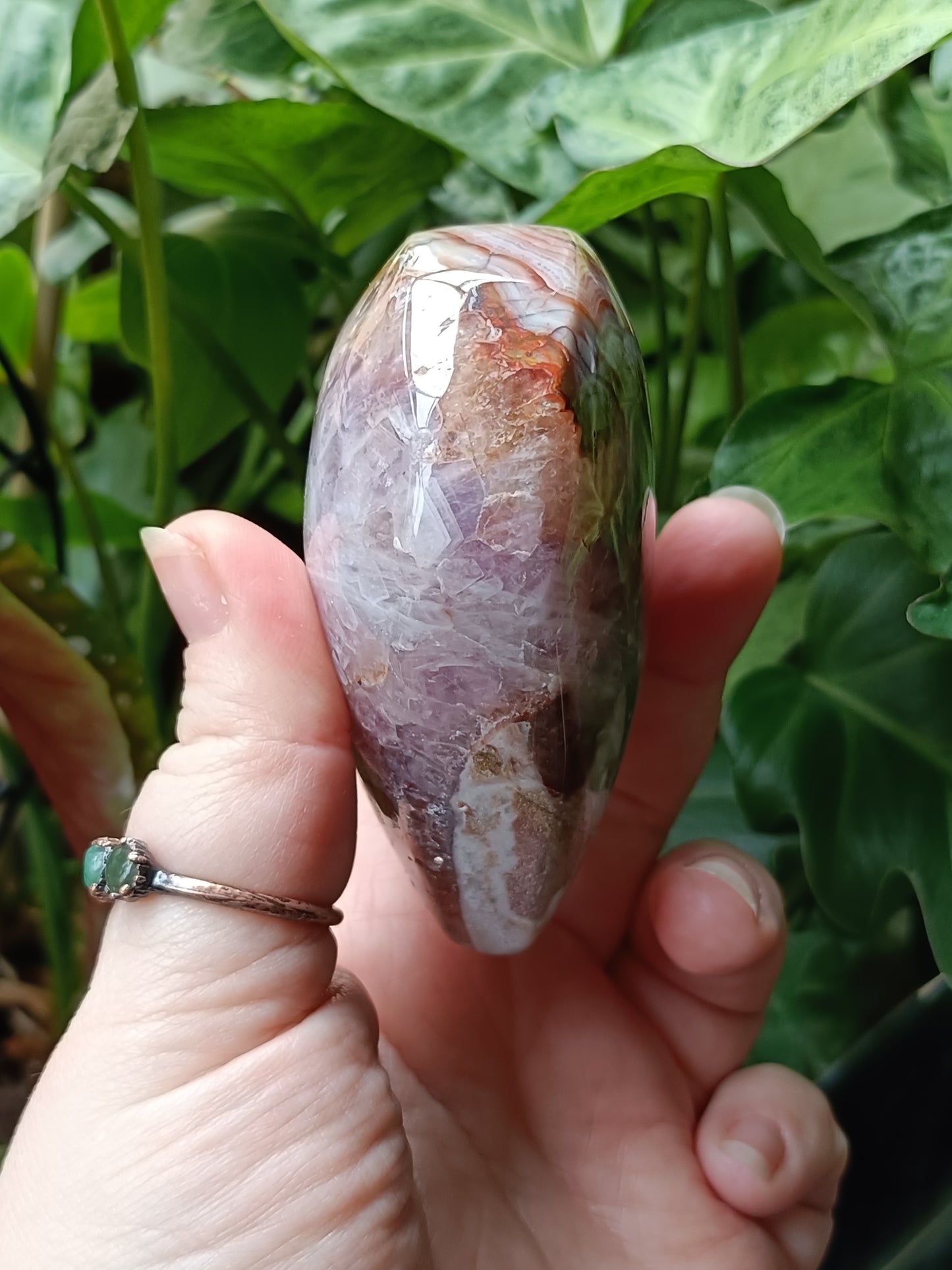 Amethyst & Mexican Lace Agate Heart - 425g