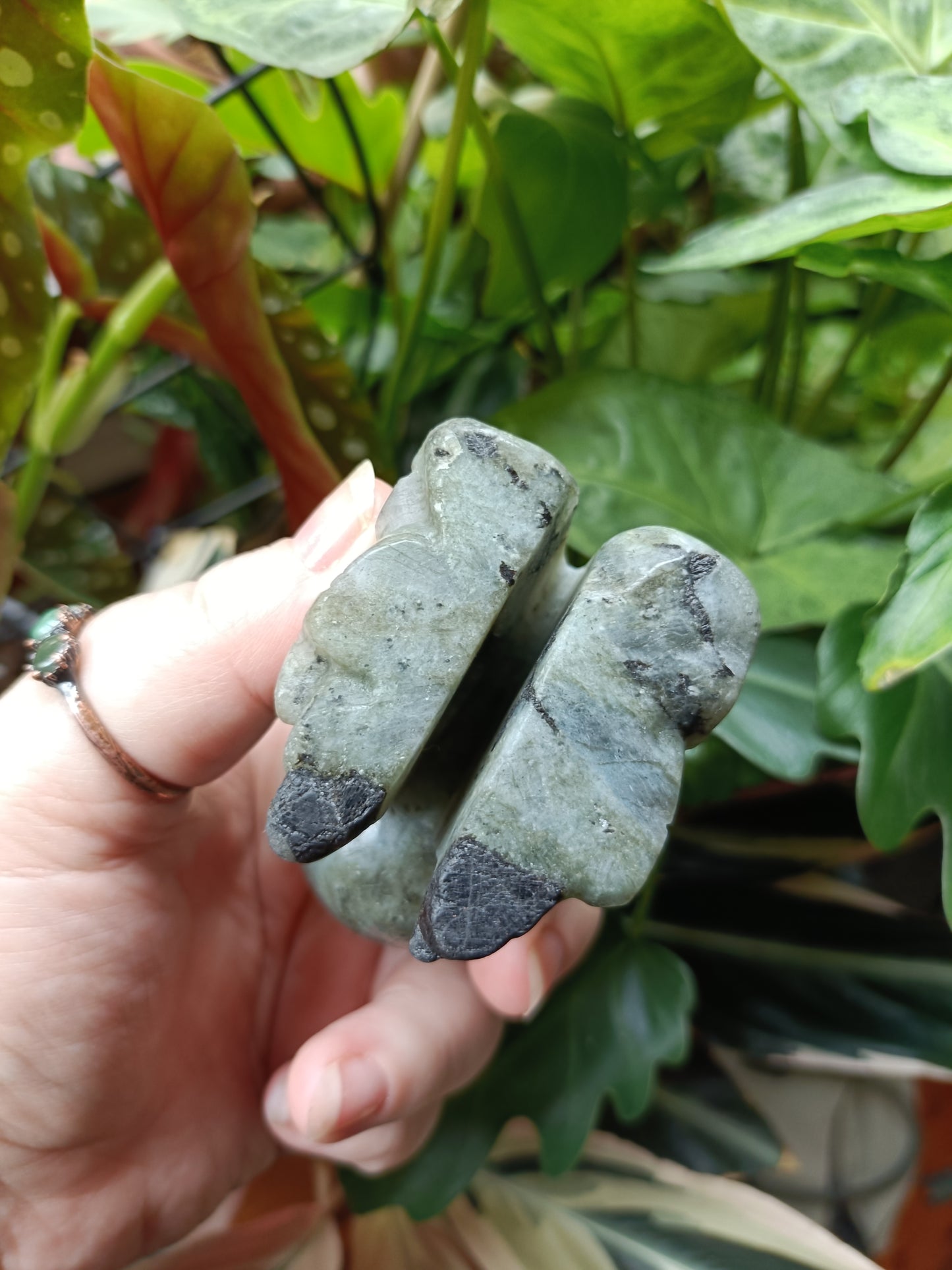 Labradorite Octopus Skull Carving - 309g