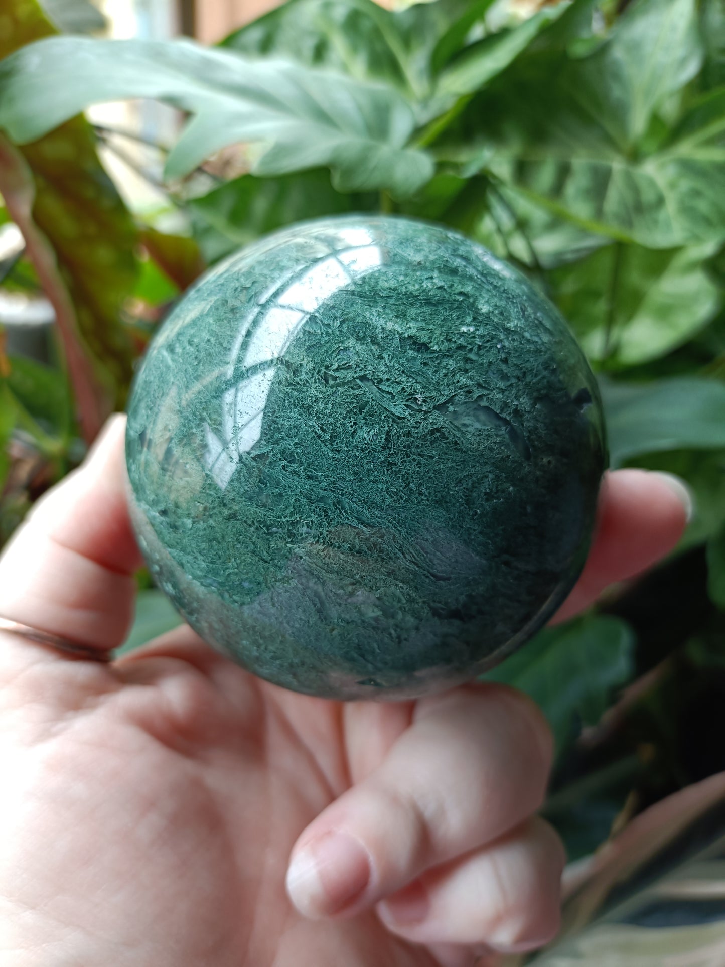 Moss Agate Sphere - 693g