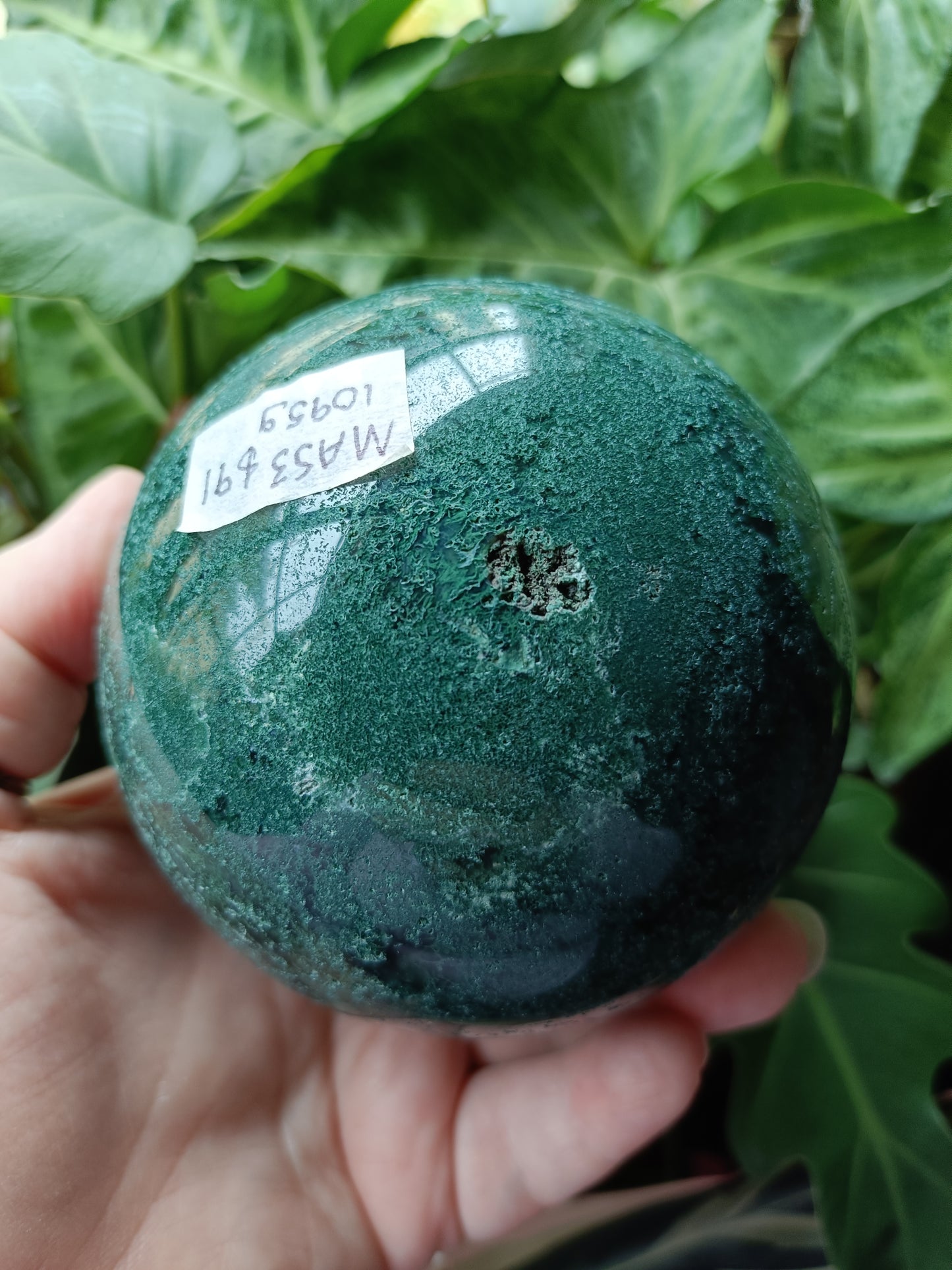Moss Agate Sphere - 1094g