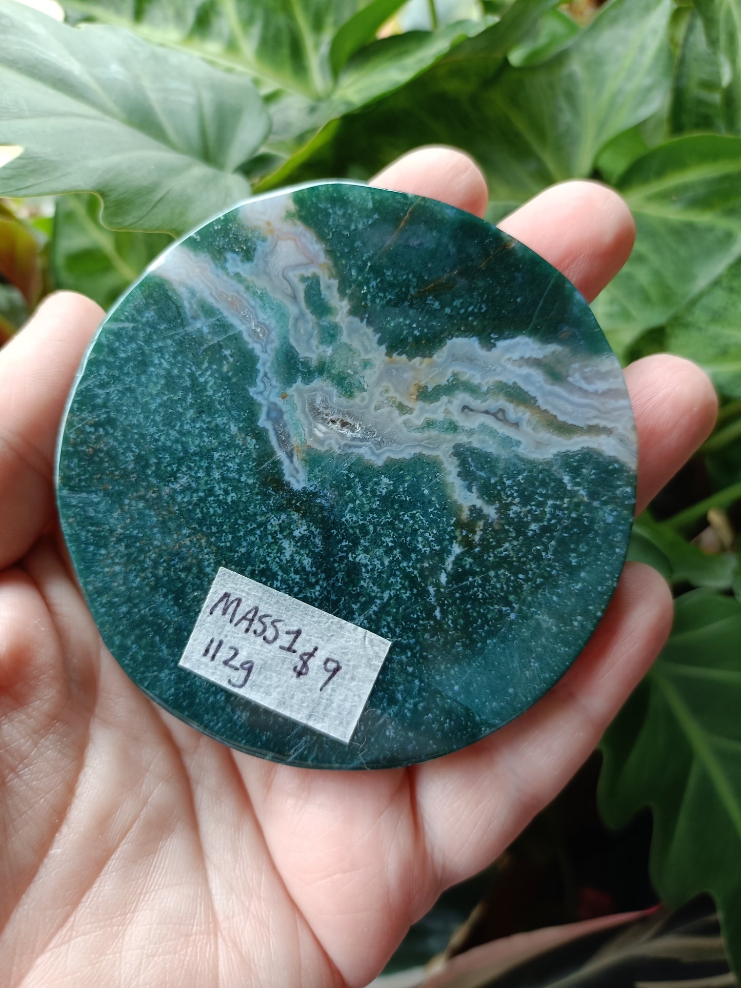 Moss Agate Polished Disc - 112g