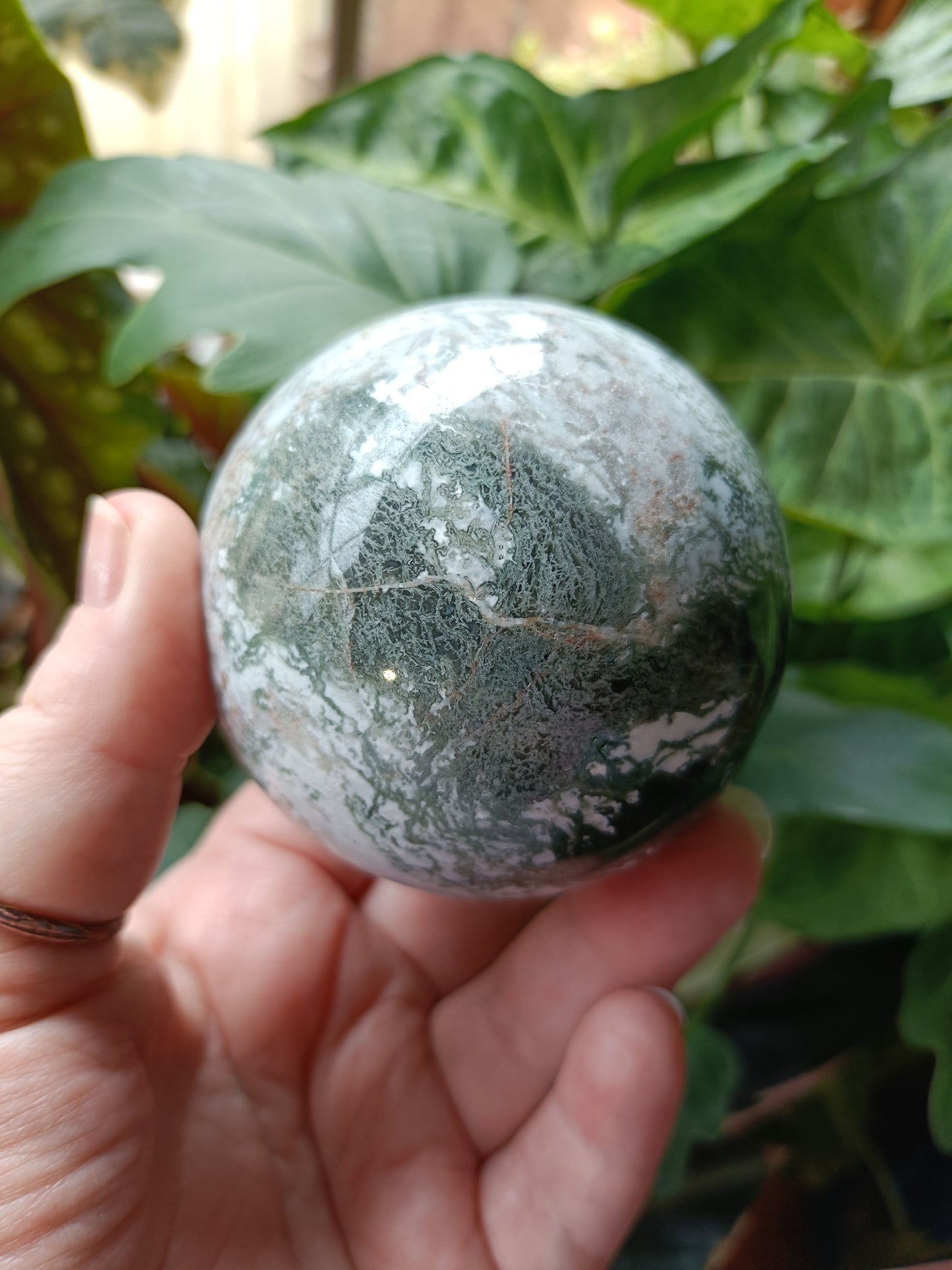 Moss Agate Sphere - 484g