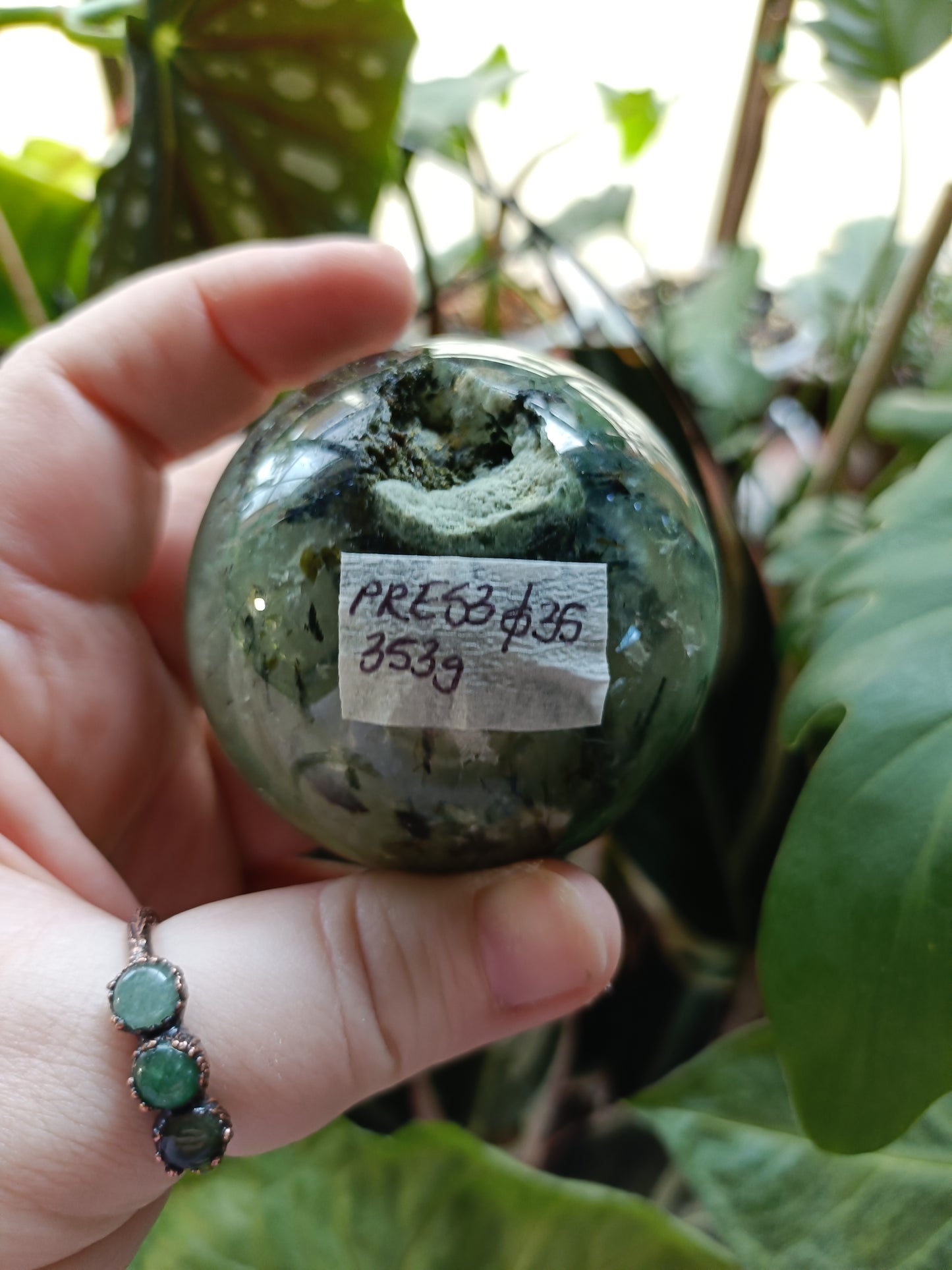 Prehnite and Epidote Sphere - 353g