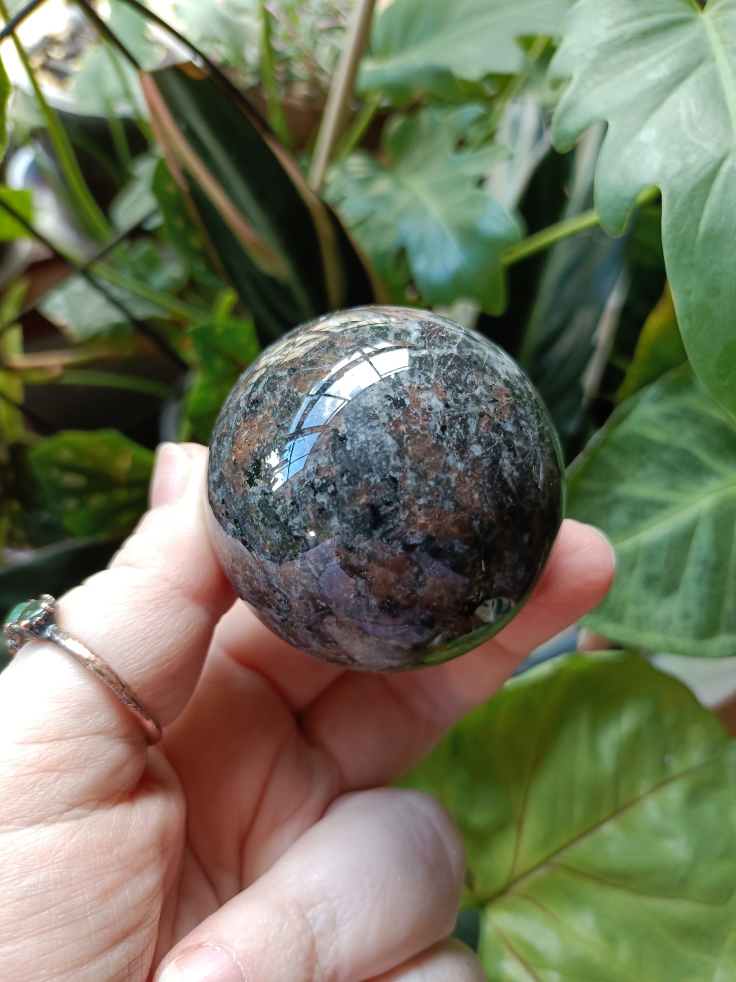 Sodalite & Syenite 'Emberlite/Yooperlite' Sphere - 224g
