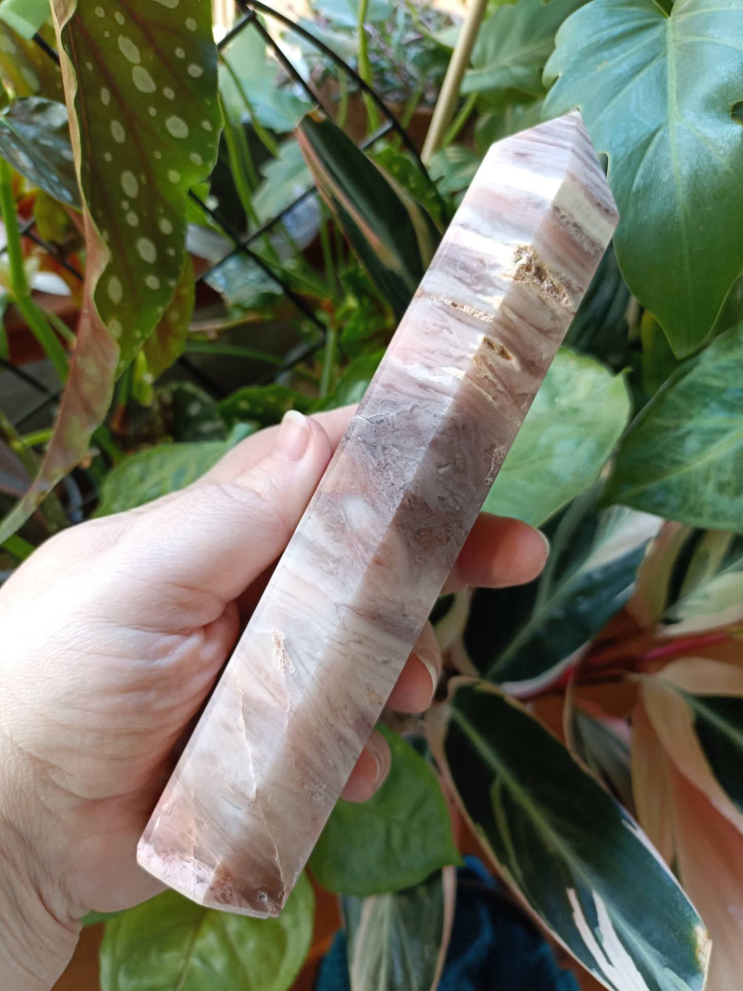 Banded Pink Calcite Tower - 567g