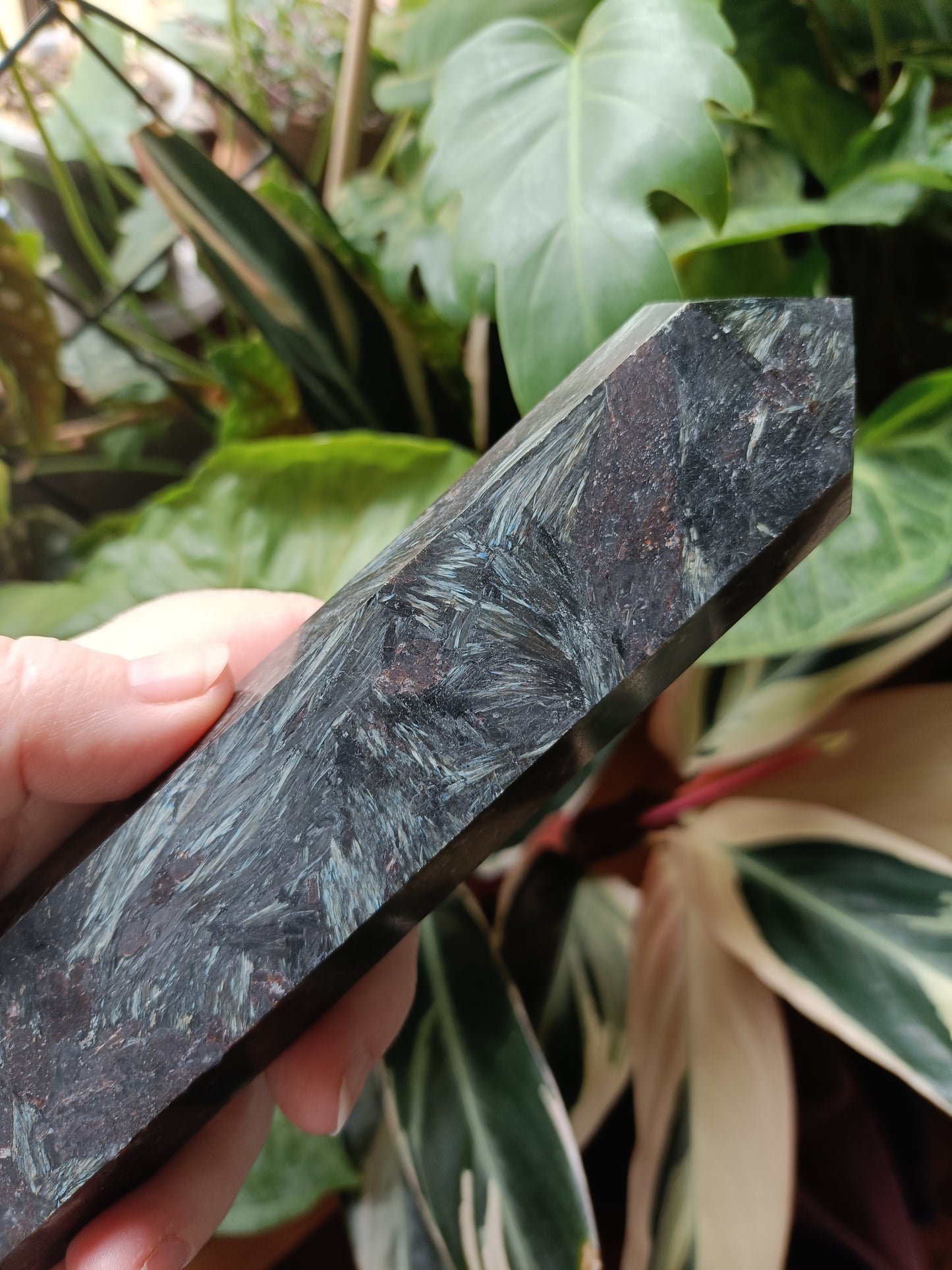 Arfvedsonite 'Firework Stone' Tower - 762g