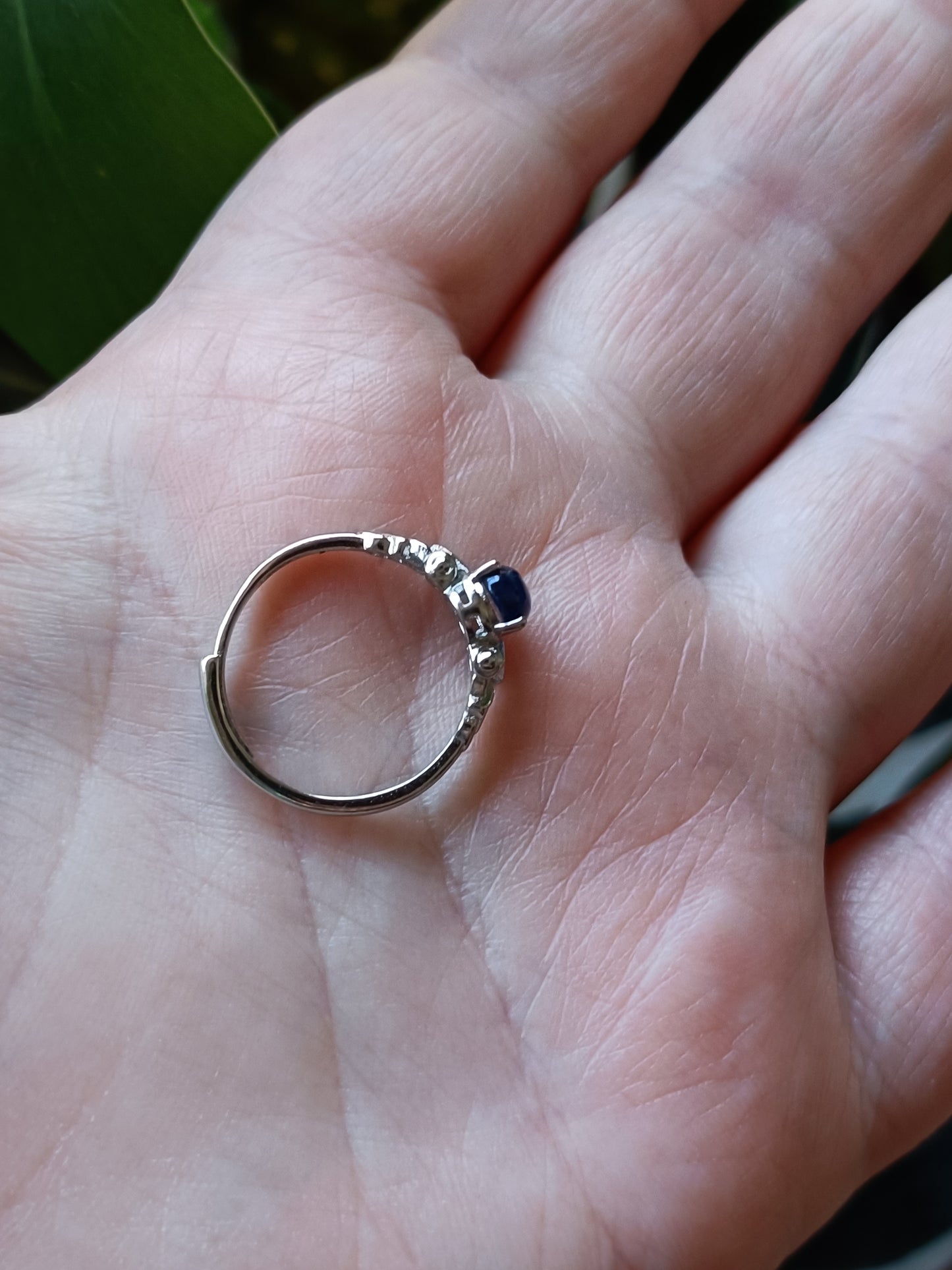 Oval Blue Kyanite Ring - Silver-Plated Copper
