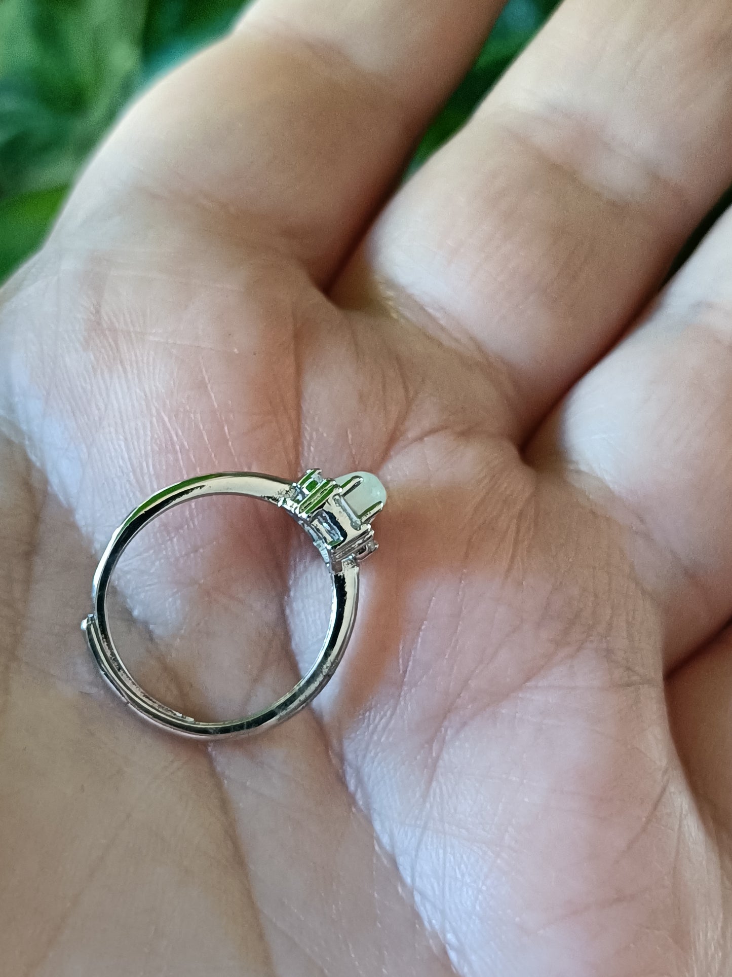 Oval Welo Fire Opal Ring - Silver-Plated Copper