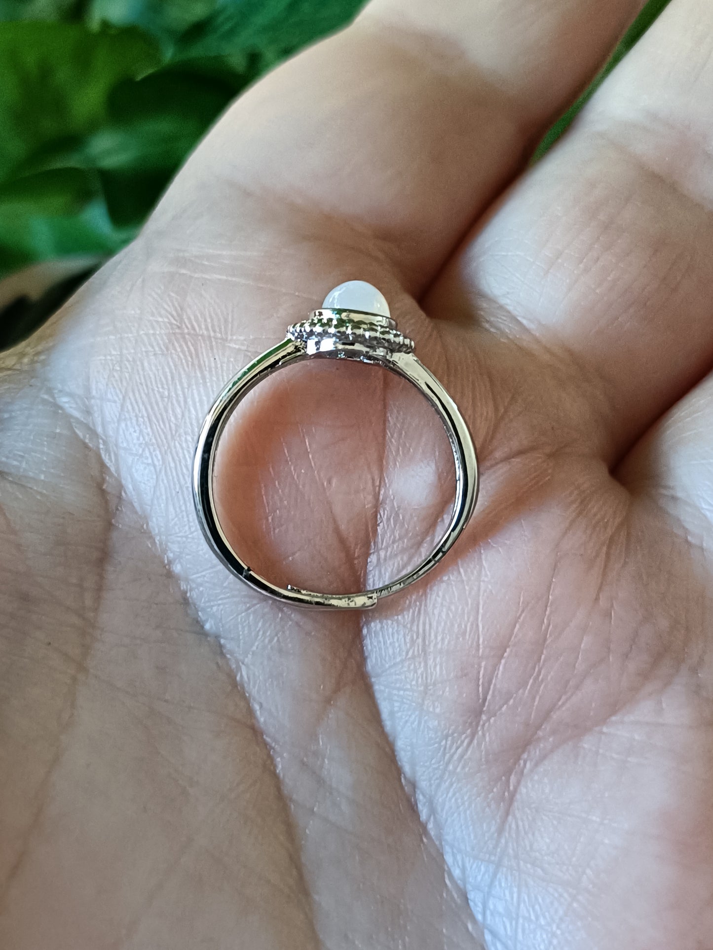 Oval Welo Fire Opal Ring - Silver-Plated Copper