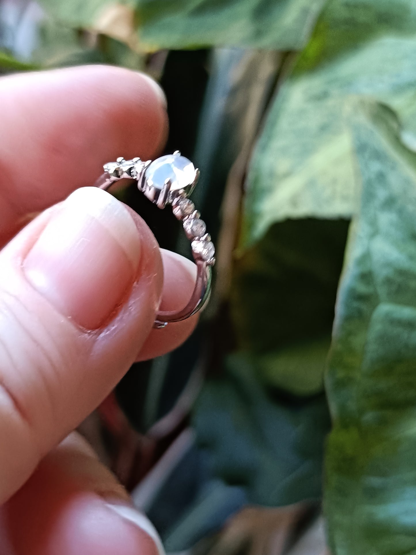 Oval Welo Fire Opal Ring - Silver-Plated Copper