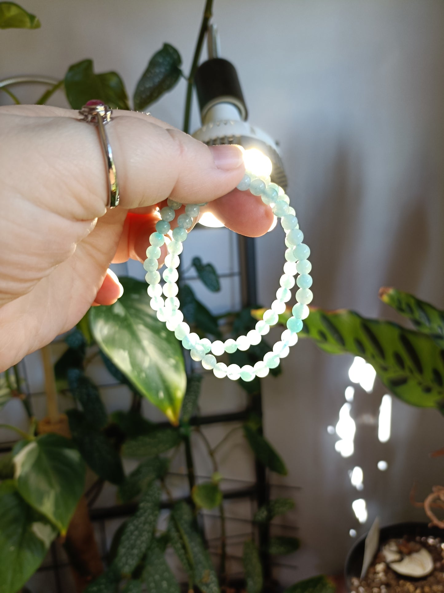 Amazonite Round Beaded Stretch Bracelet - 4mm