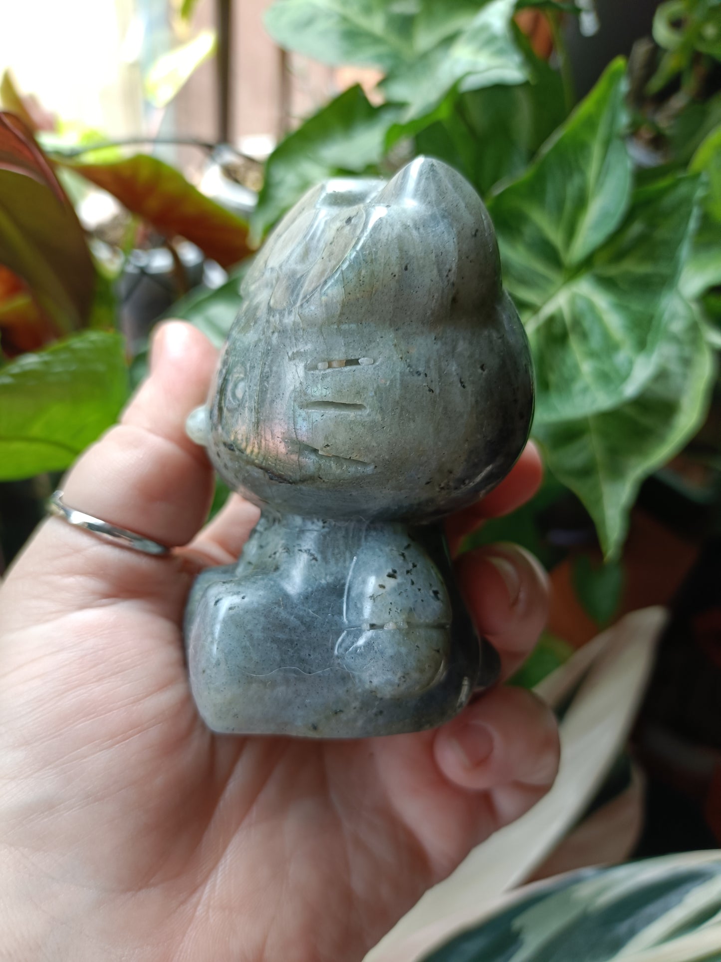 Labradorite Anime Kitty Carving - 474g