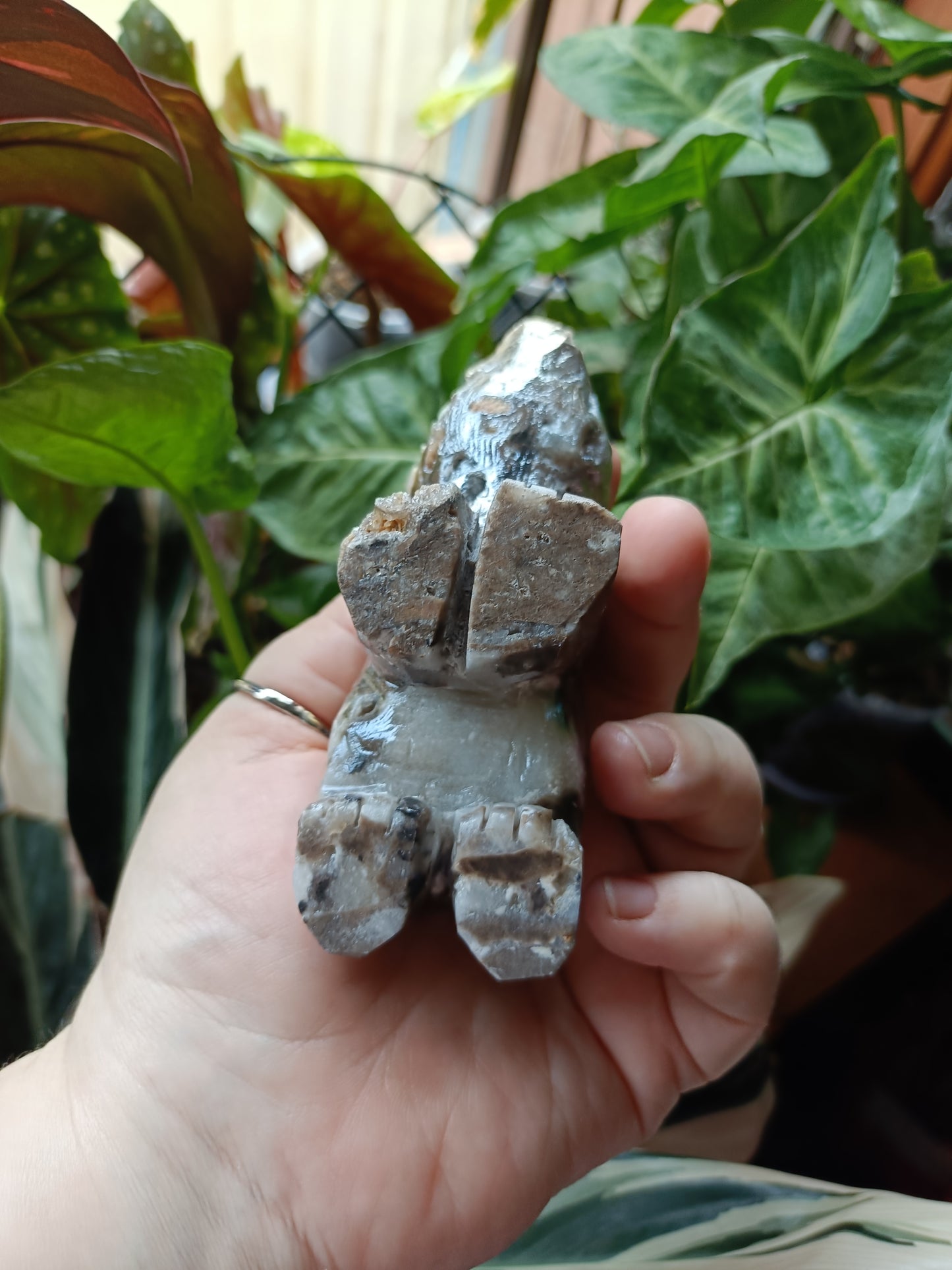 Aura Coated Brecciated Quartz Chalcedony Bear - 391g