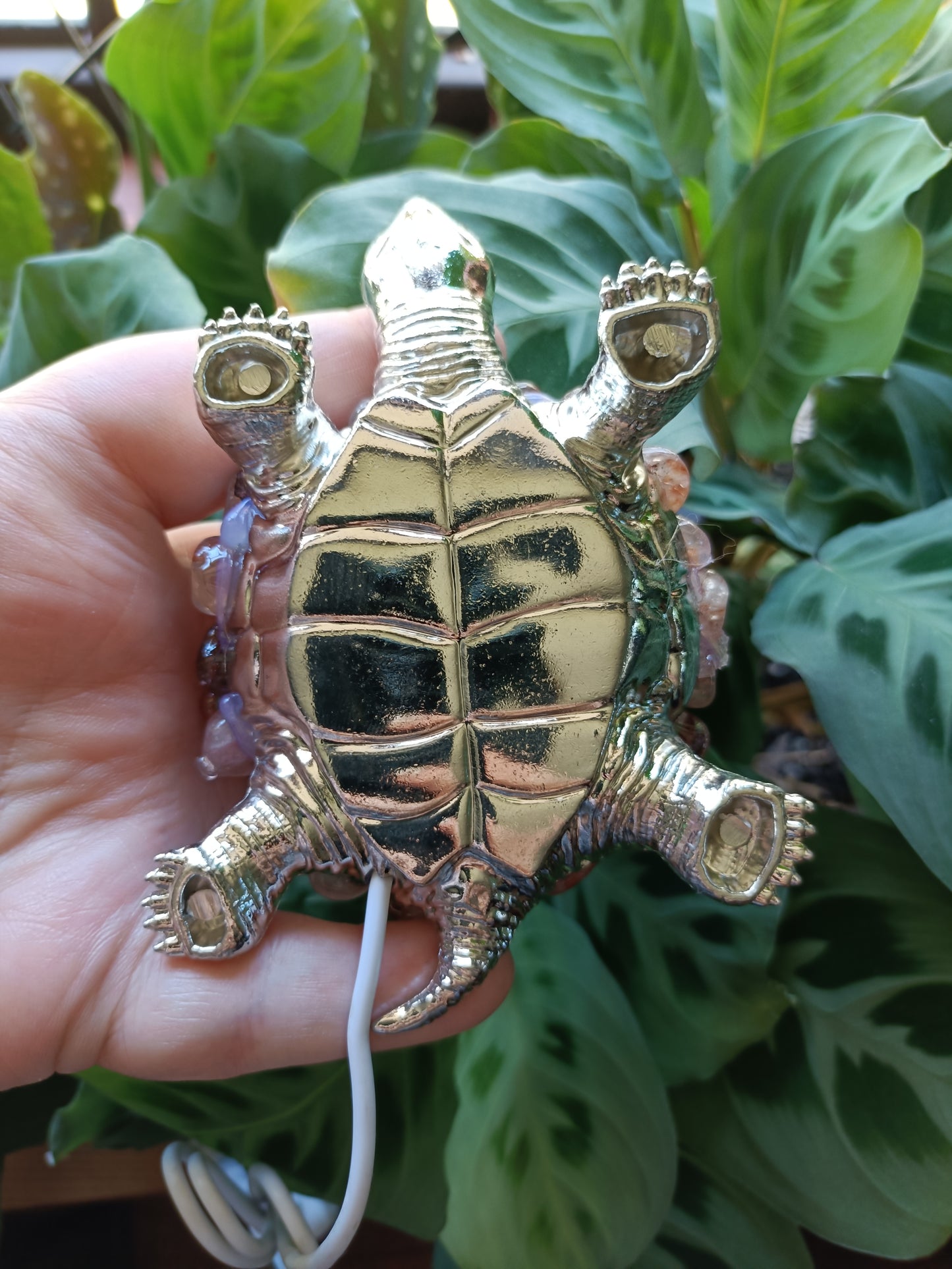 Fire Quartz LED Turtle Lamp
