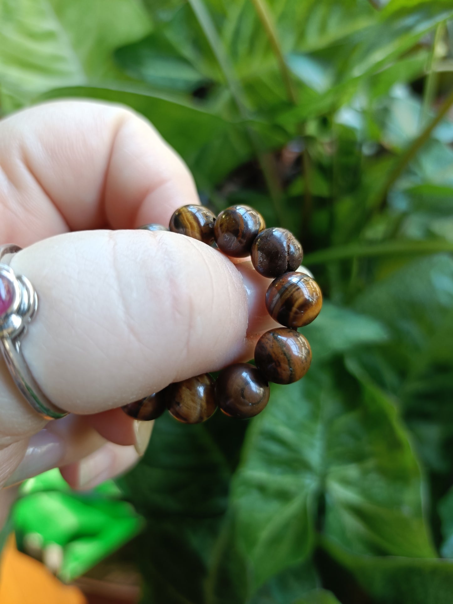 Tiger's Eye Round Beaded Stretch Bracelet - 8mm