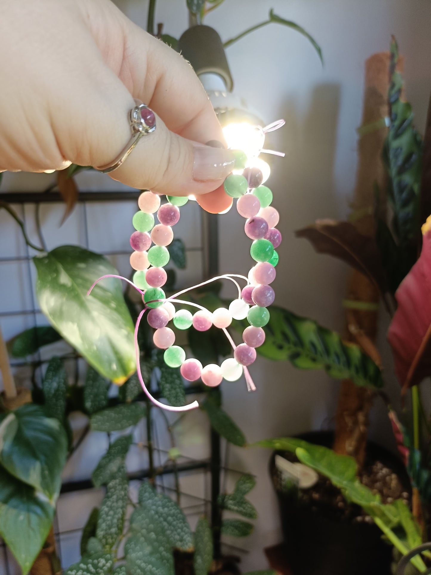 Double Protection Bracelet - Lepidolite & Green Adventurine - 8mm