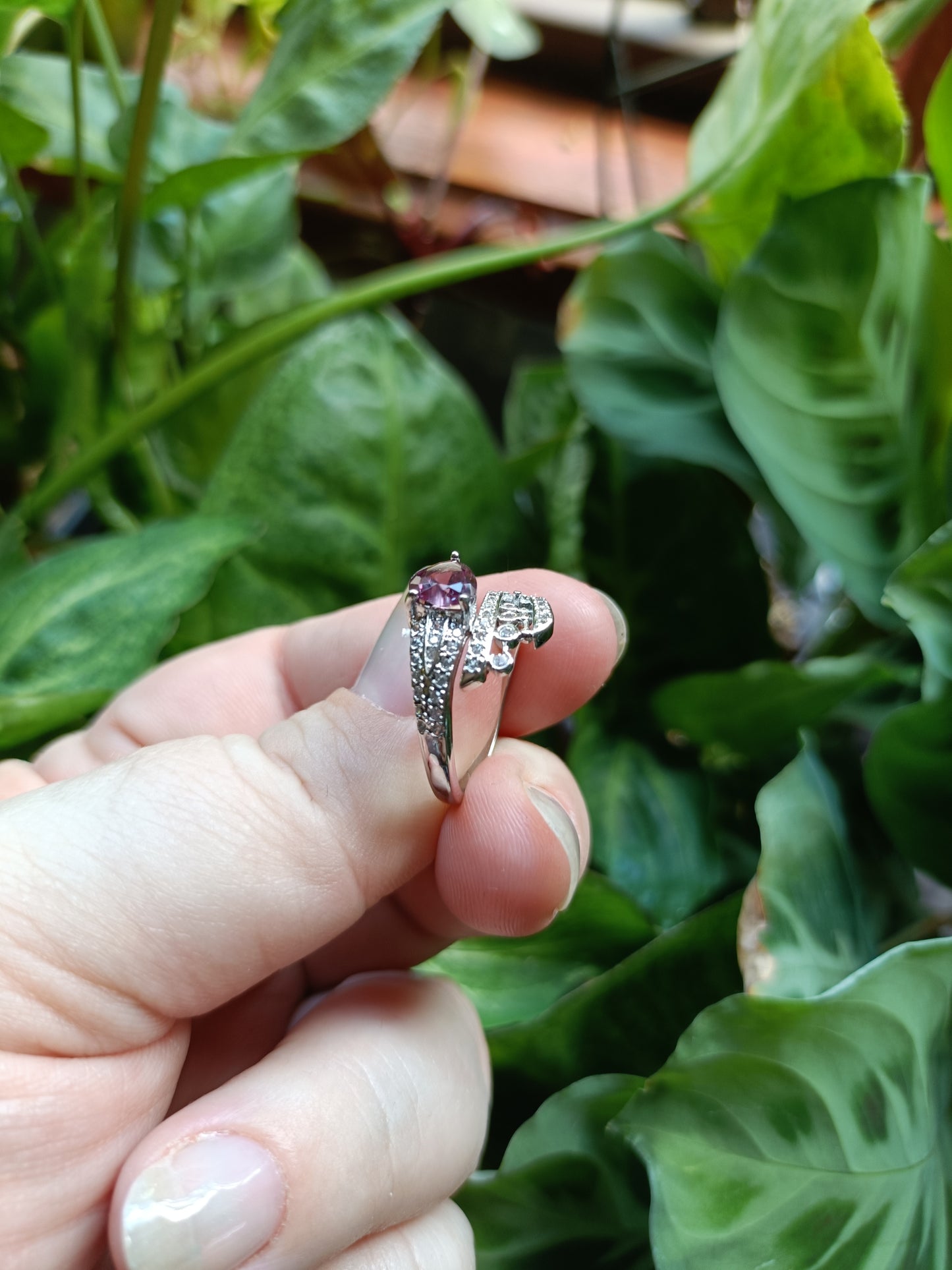 Alexandrite Heart Ring - Silver-Plated Copper