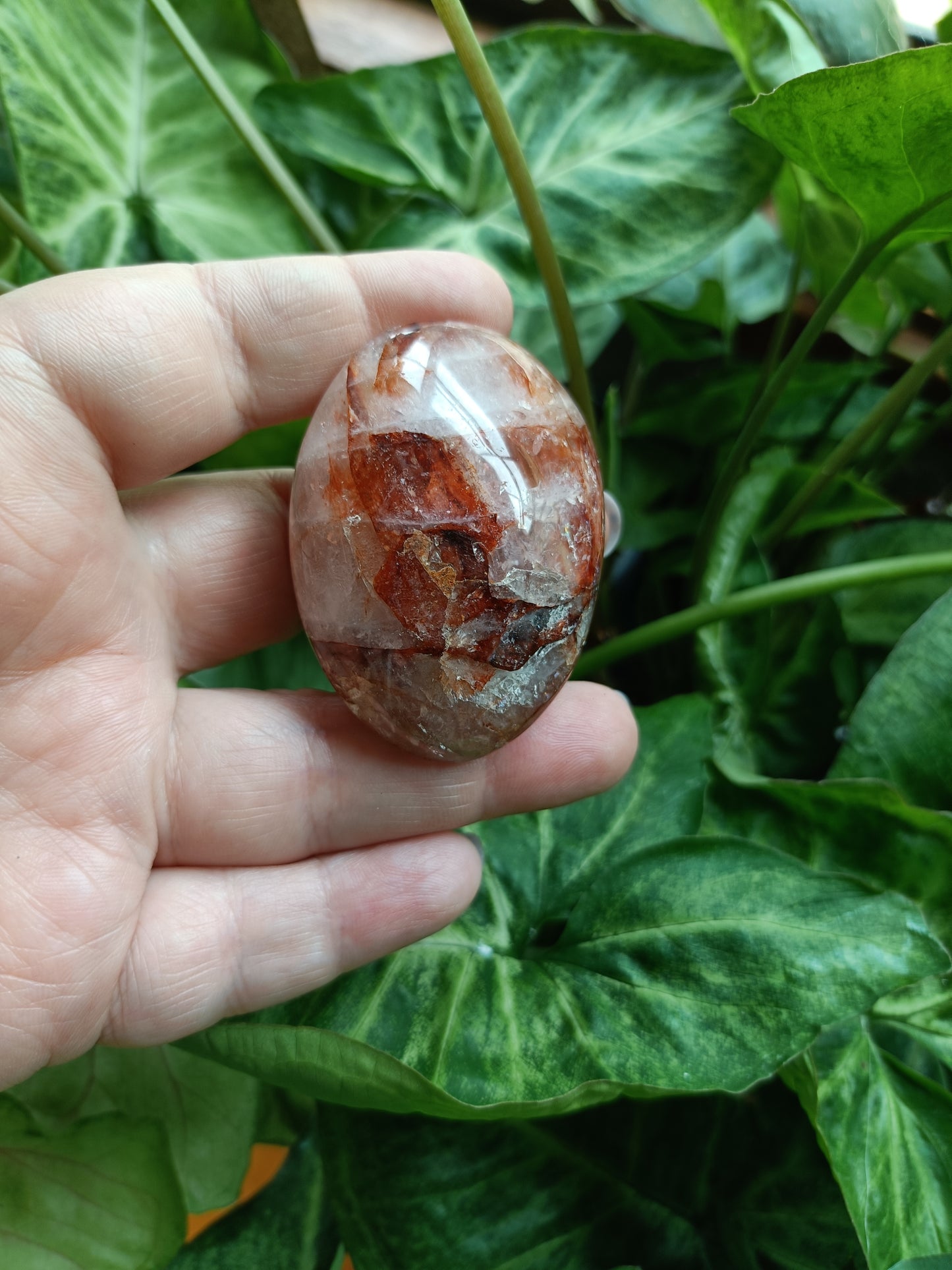 Fire Quartz Medium Palm Stone - 70-90g