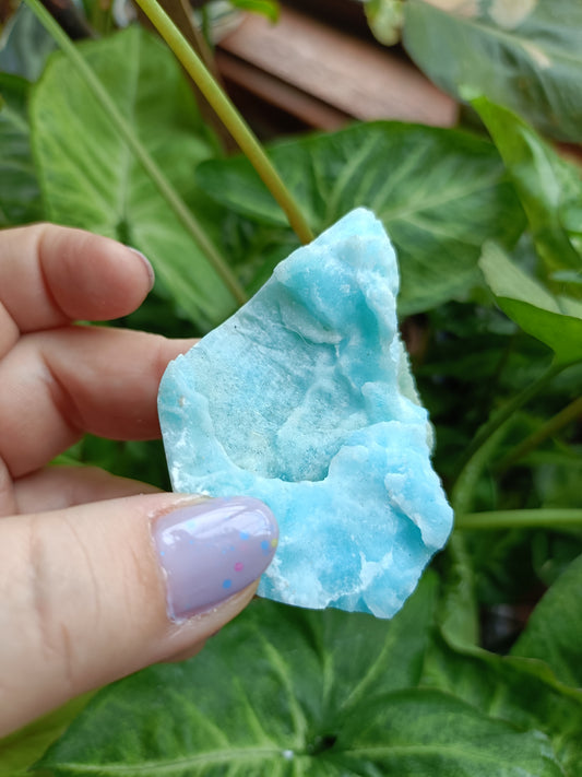 Blue Aragonite Freeform Teardrop Carving - 85g