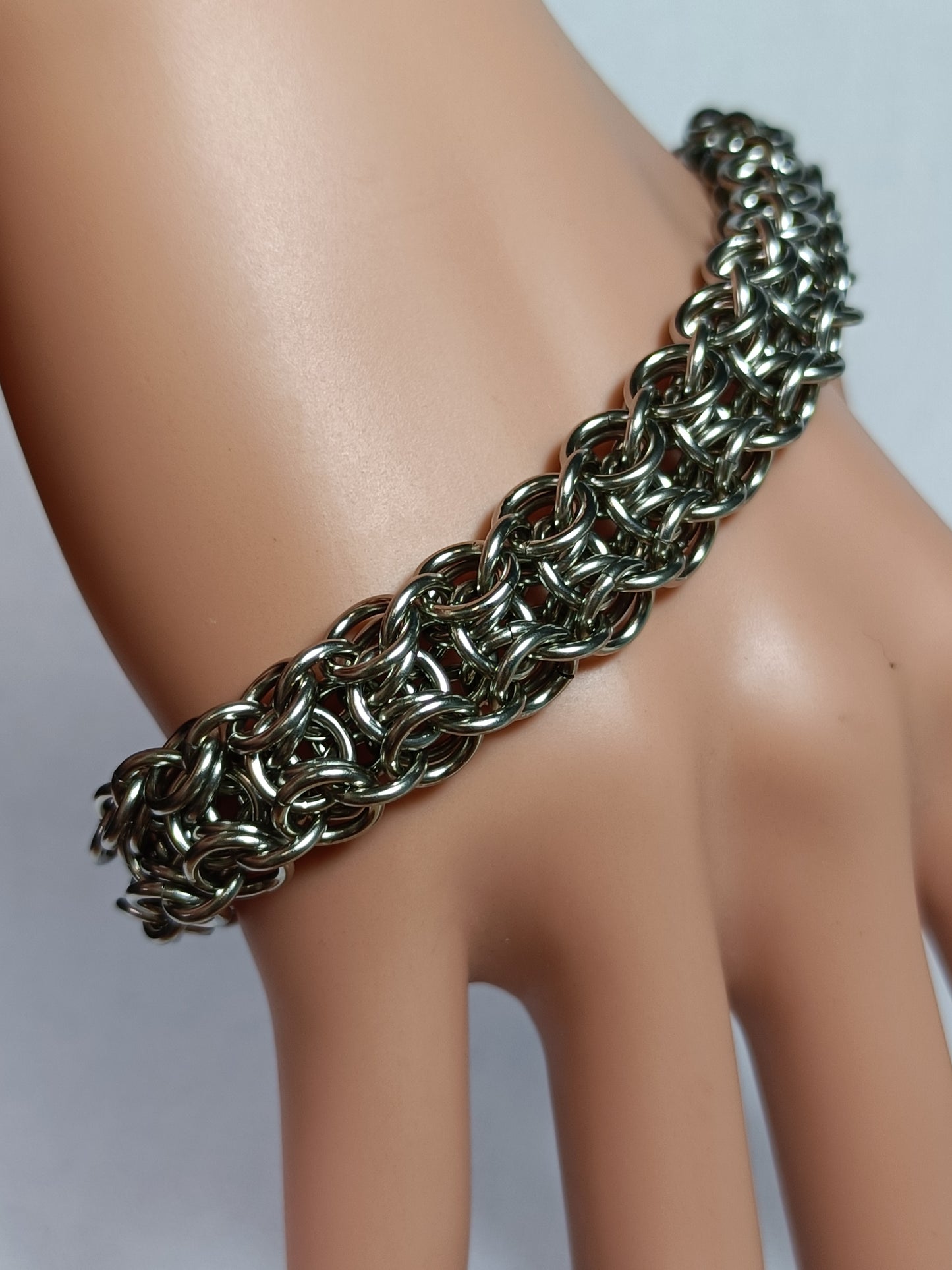 18ga Stabilised Elfweave Chainmail Bracelet - Stainless Steel