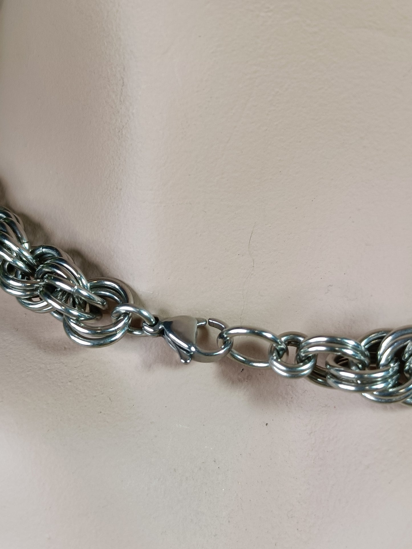 Double Spiral Chainmail Necklace - Stainless Steel