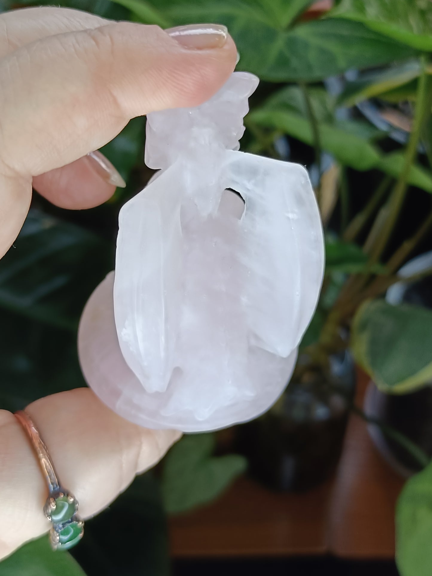 Rose Quartz Guardian Dragon Carving - 100g