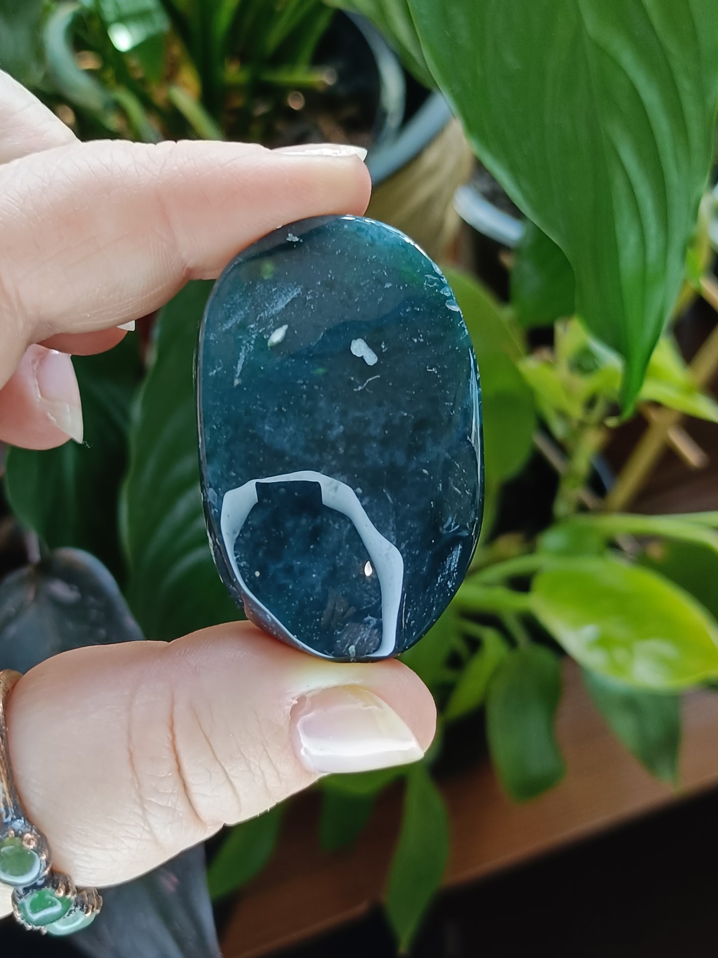 Moss Agate Palm Stone - 40-70g