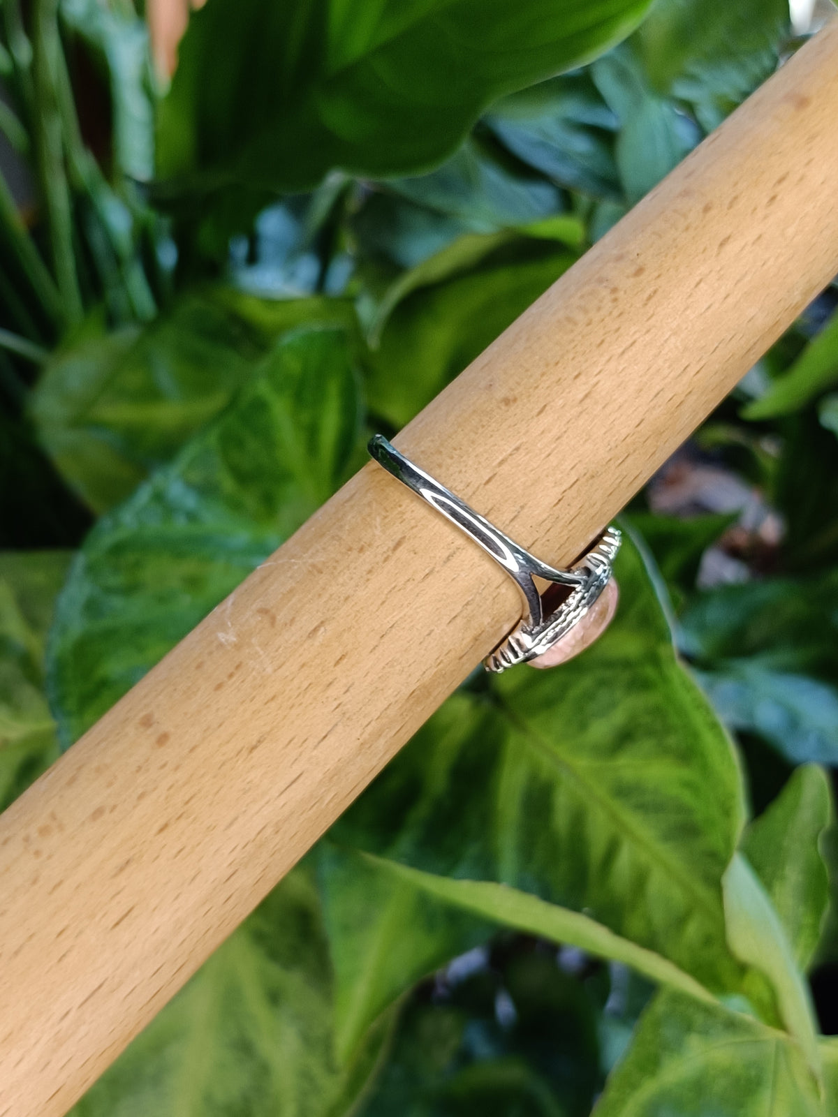 Rhodochrosite Ring - Silver-Plated Copper