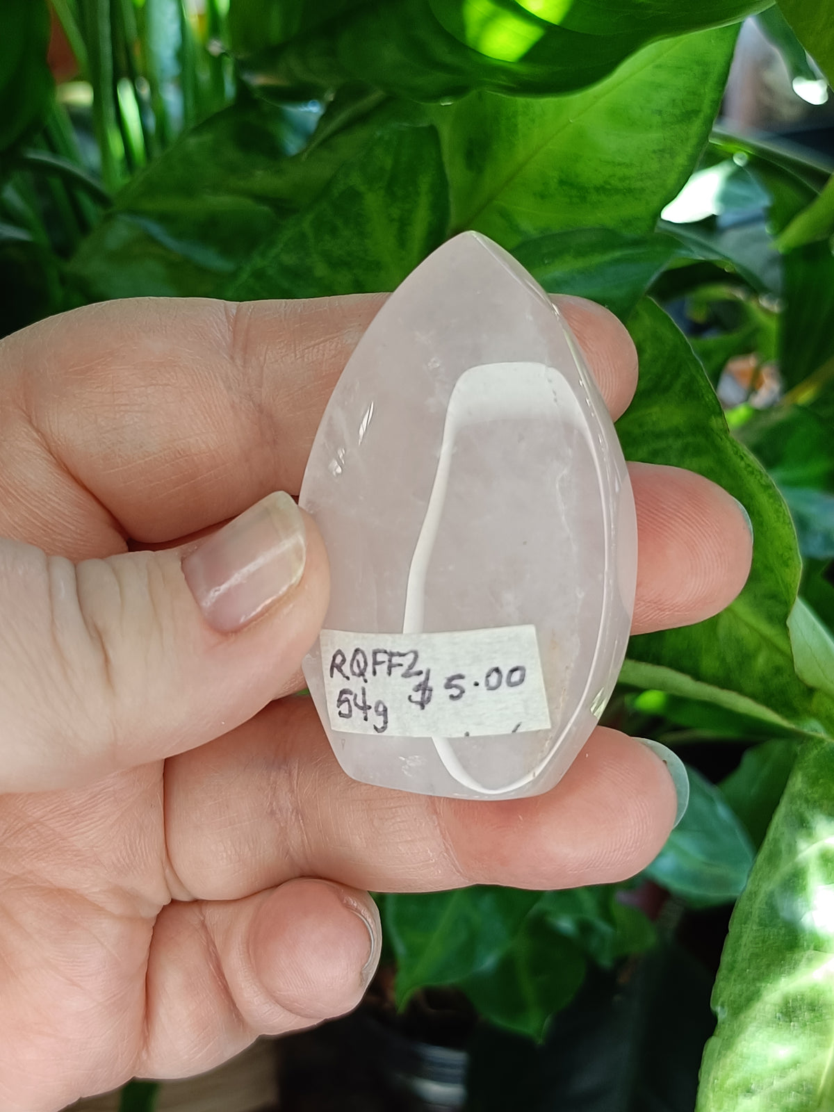 Rose Quartz Teardrop Ornament - 54g