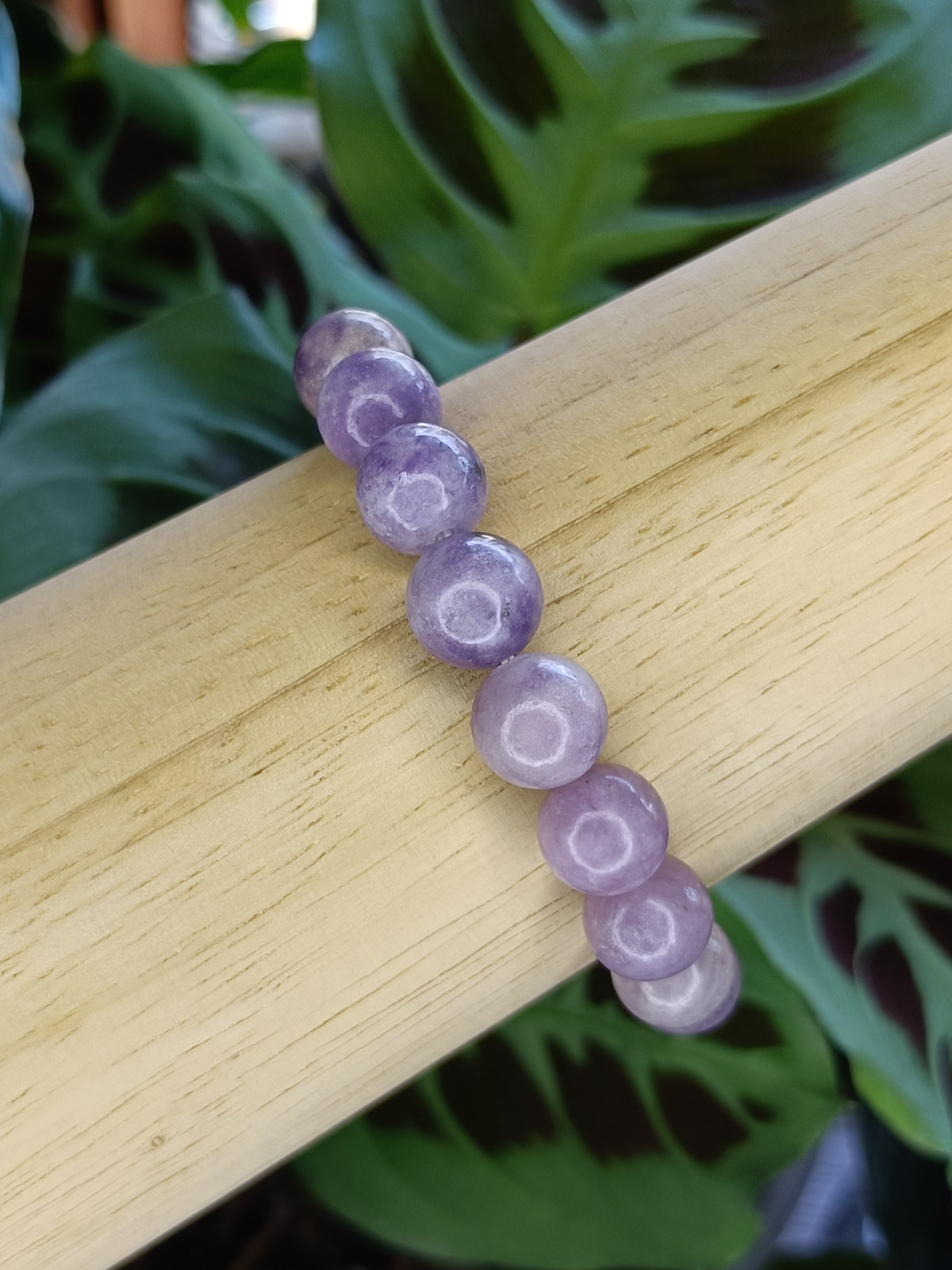 Lepidolite Beaded Stretch Bracelet - 10mm