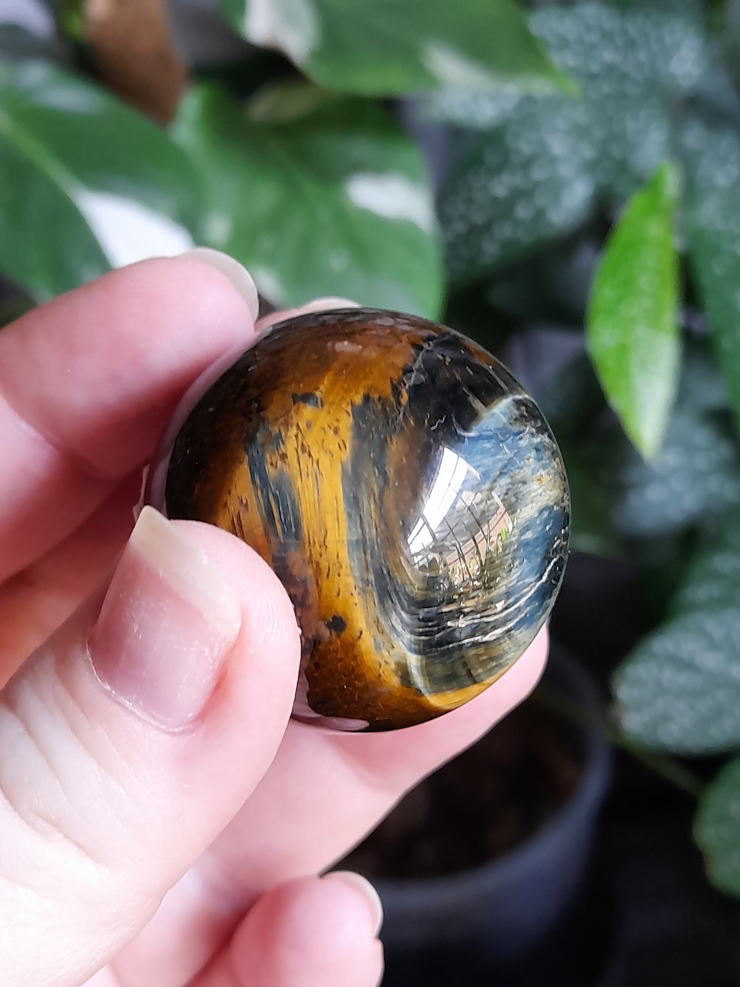 Blue and Gold Tigers Eye Sphere - 78g