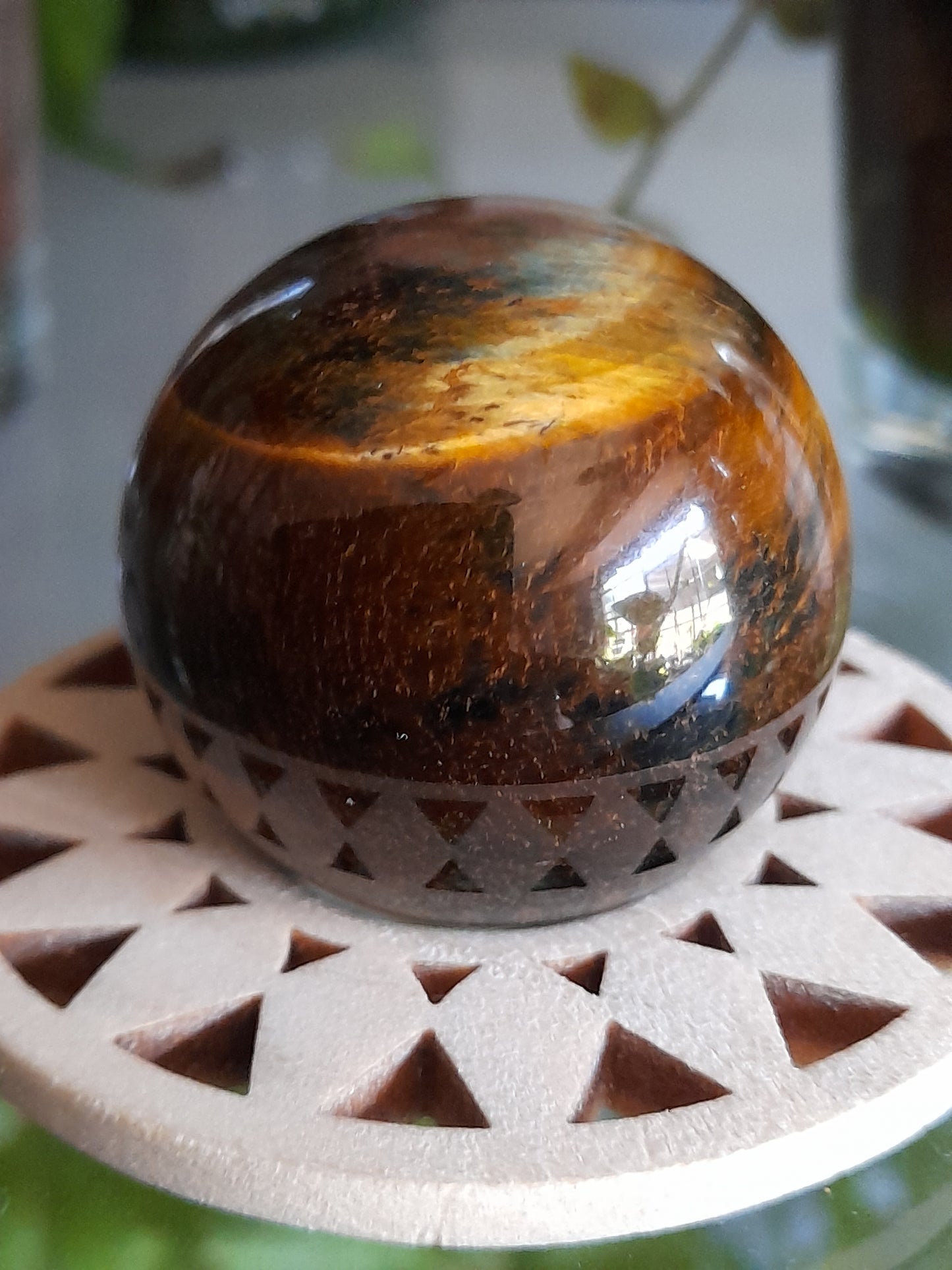 Blue and Gold Tigers Eye Sphere - 65g