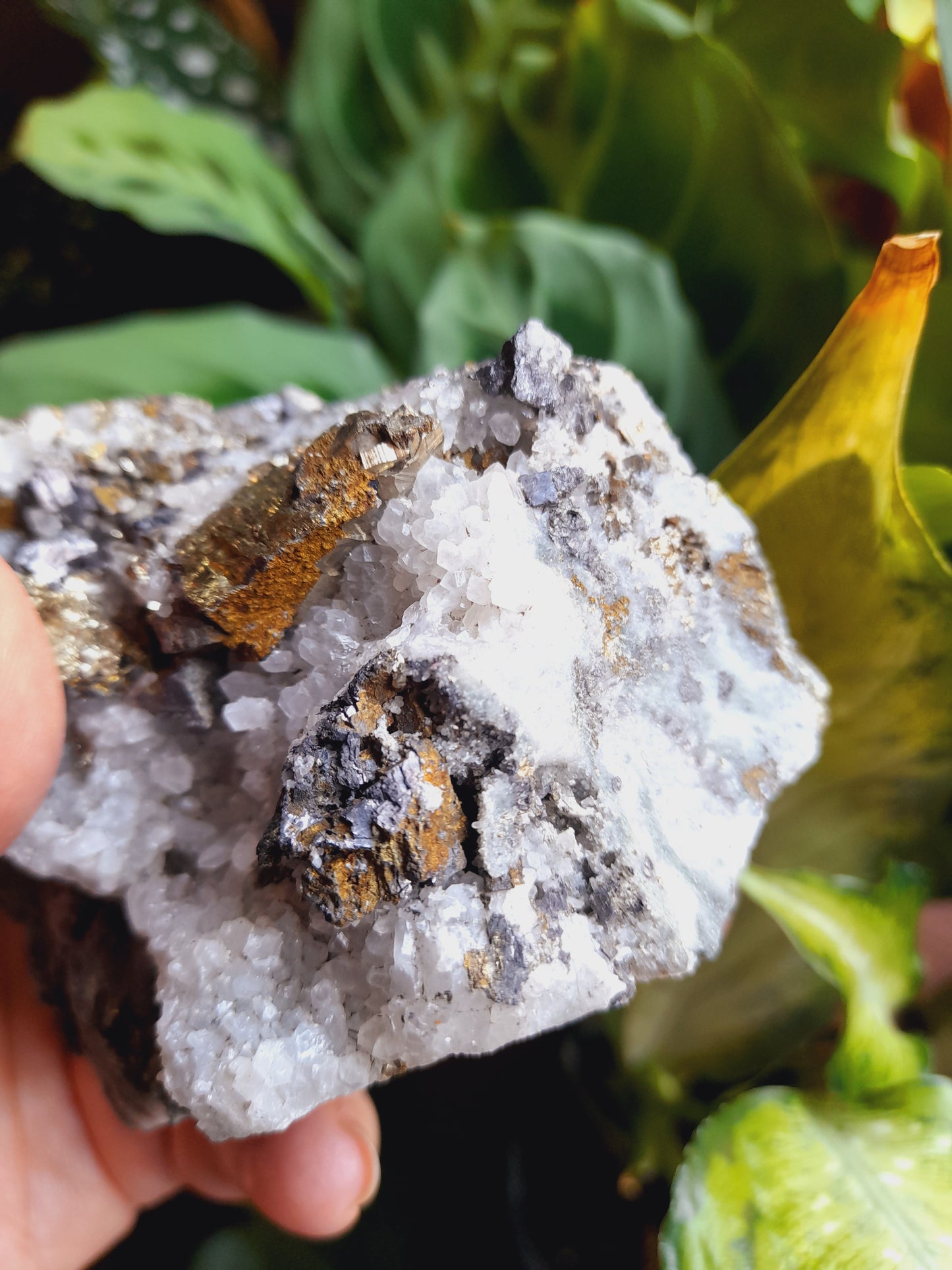 Quartz Specimen with Pyrite Inclusions - 841g