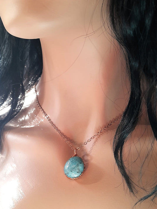 Handmade Amazonite Polished Tumble Pendant Necklace