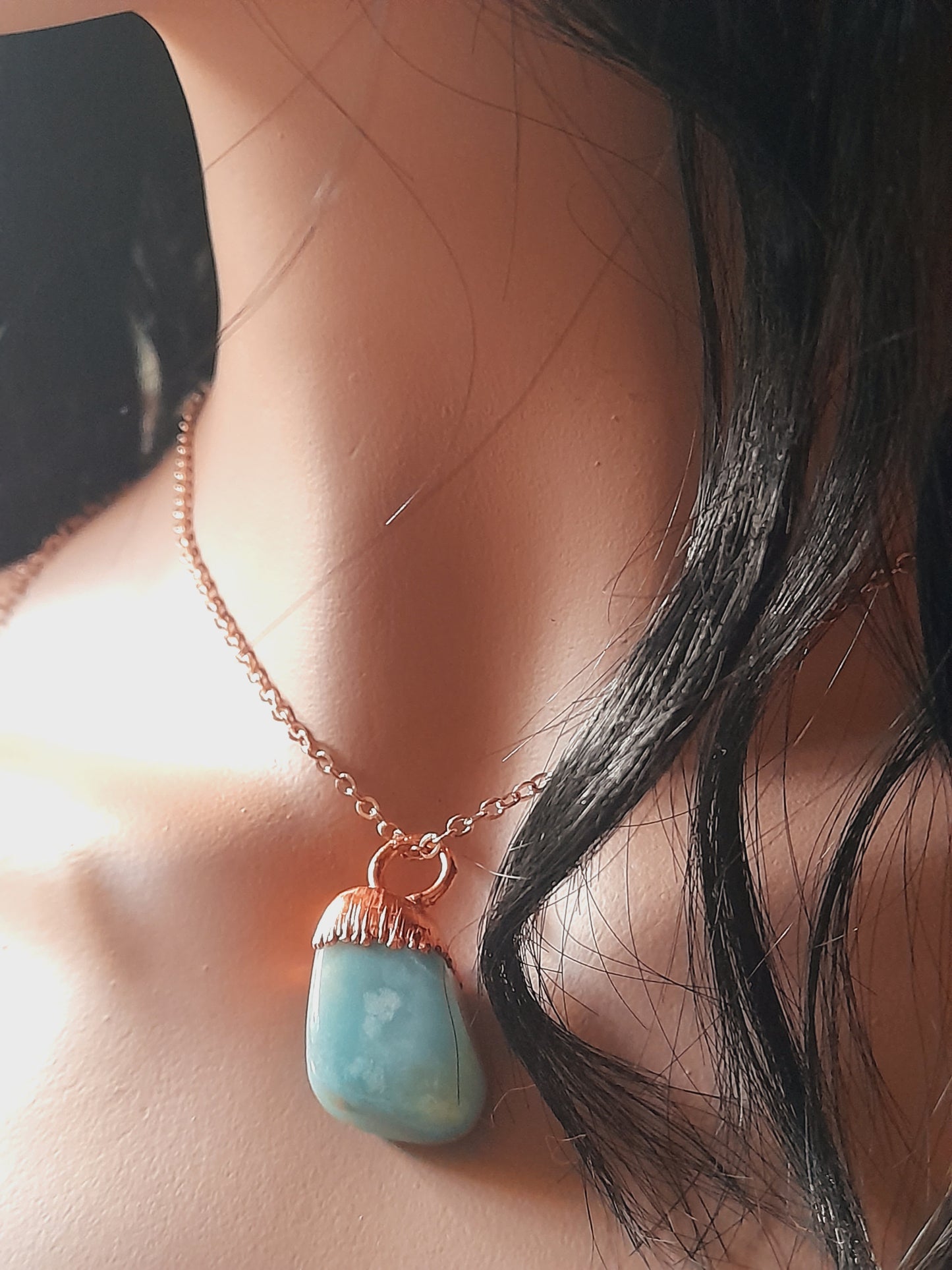 Handmade Caribbean Calcite Pendant Necklace