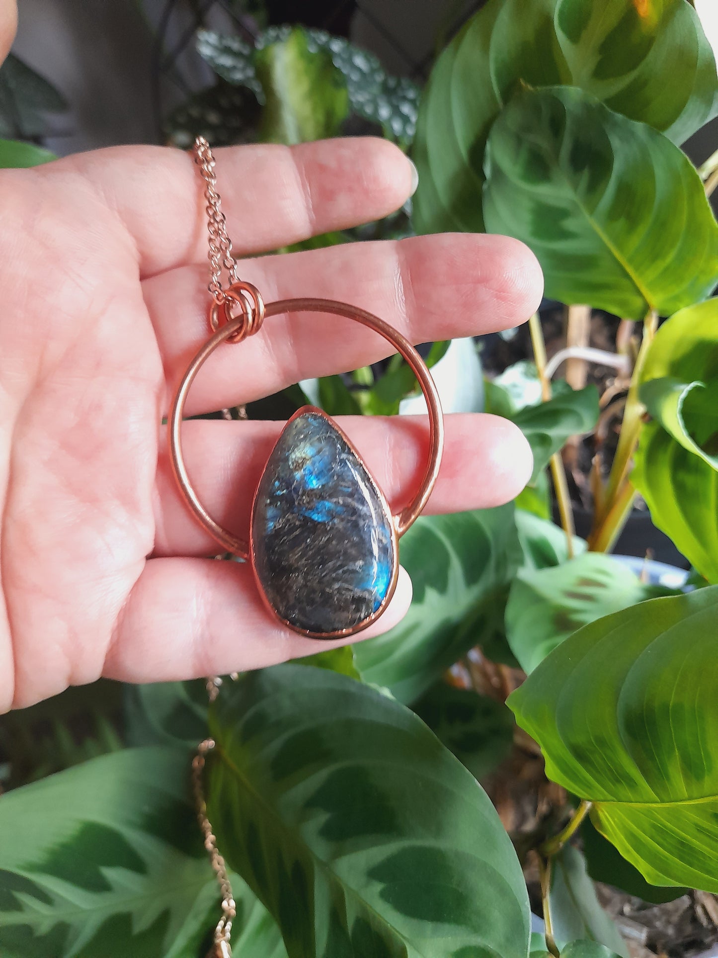Blue Flash Labradorite Pendant