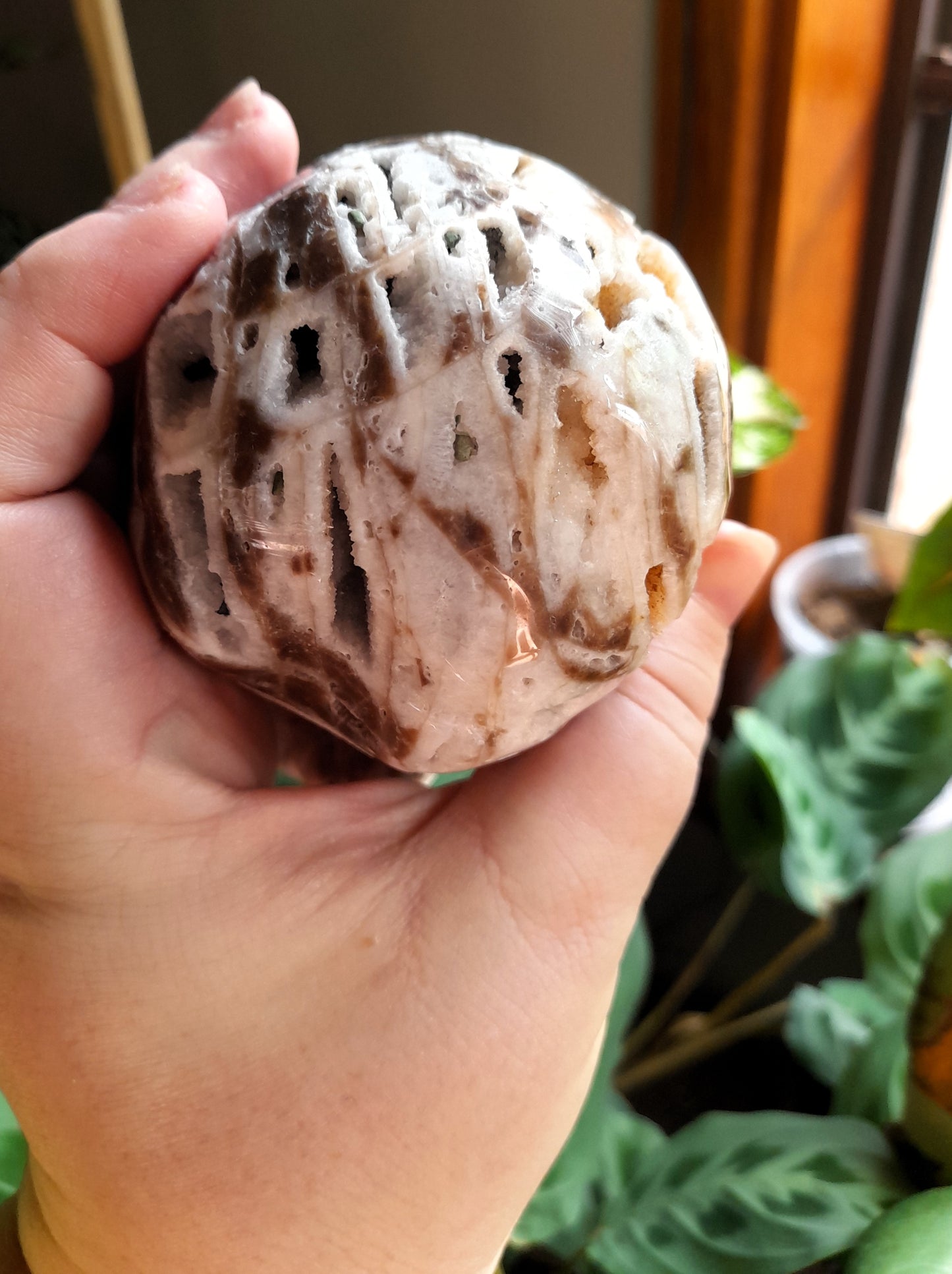 Brecciated Druzy Quartz Chalcedony Skull - 701g