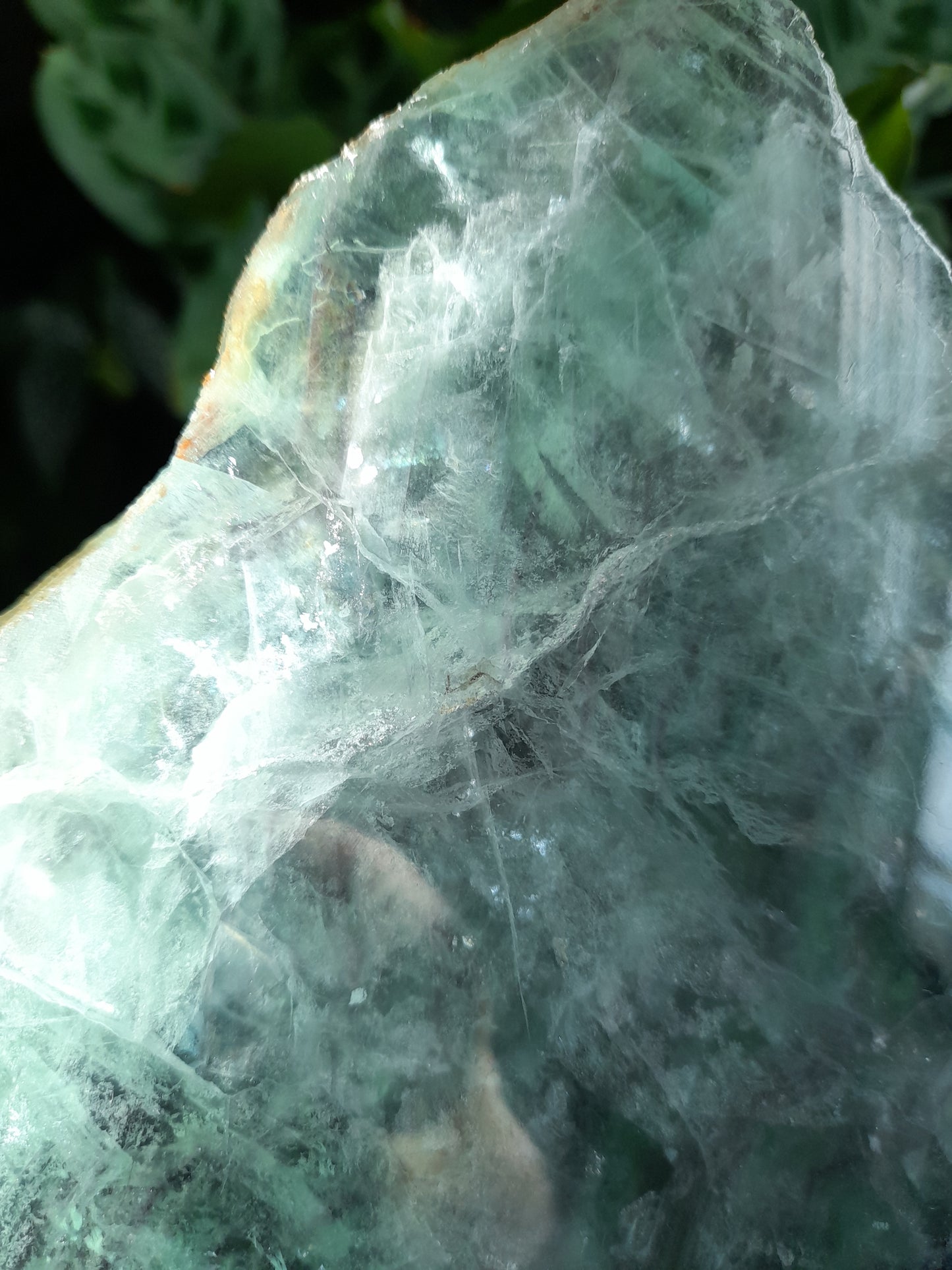 Polished Fluorite Slab + display stand - 2170g