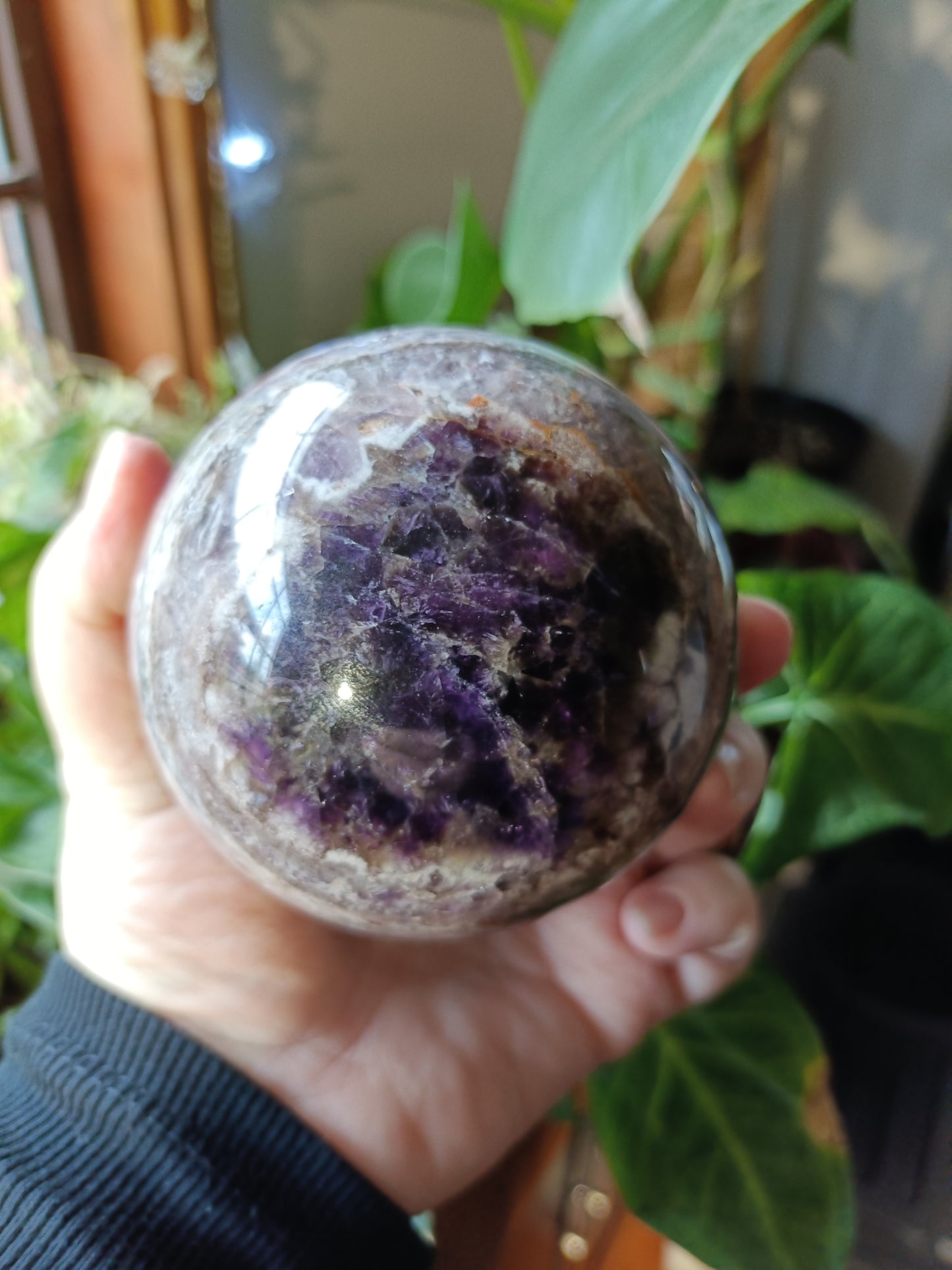 Chevron Amethyst Sphere - 956g