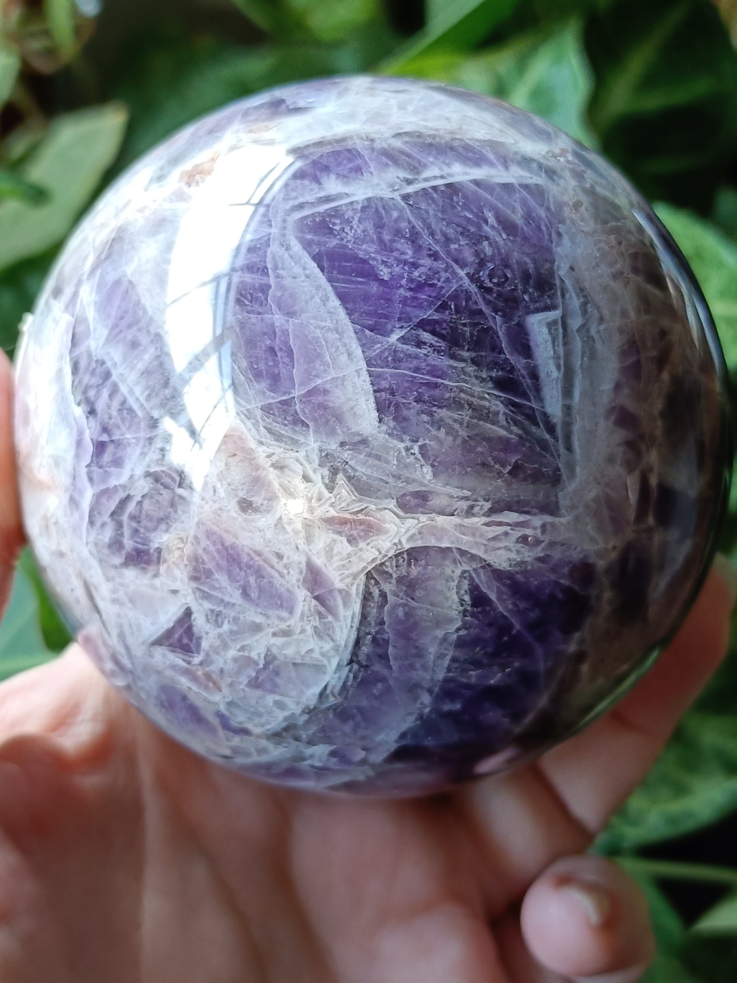Chevron Amethyst Sphere - 914g