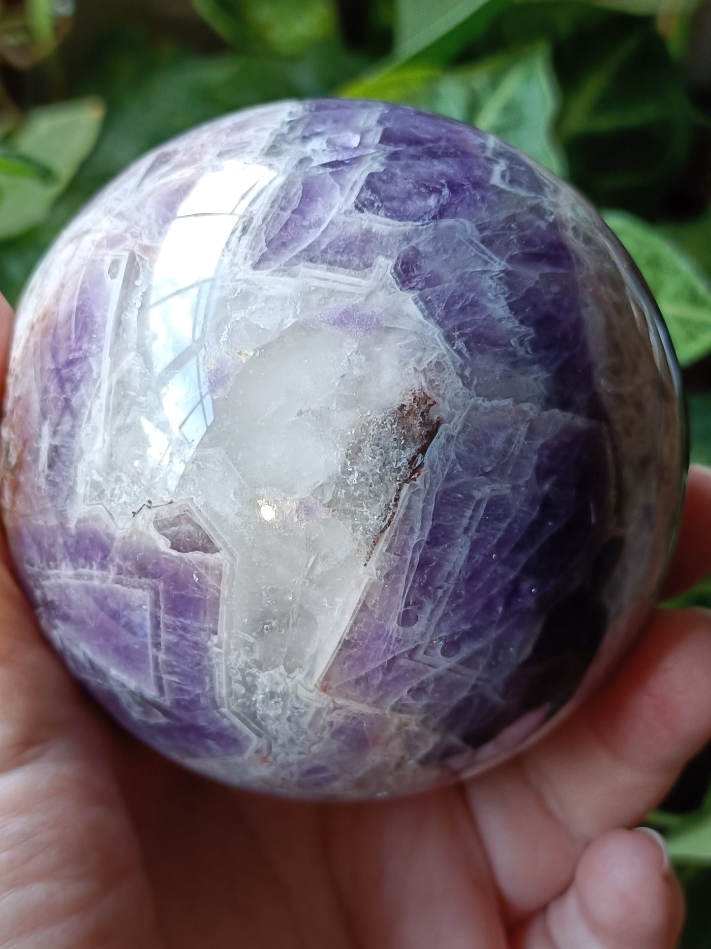 Chevron Amethyst Sphere - 914g